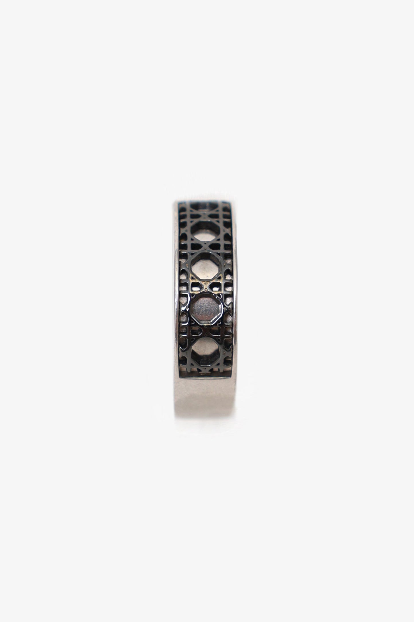 Christian Dior Ruthenium-finish Silver Cannage Ring