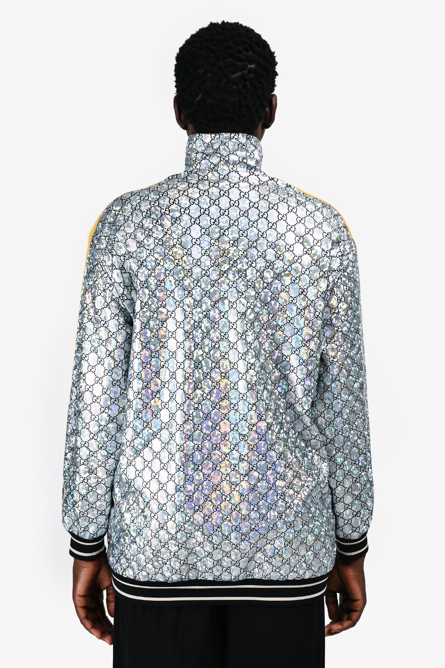 Gucci Silver Monogram Zip-Up Jacket Size S Mens