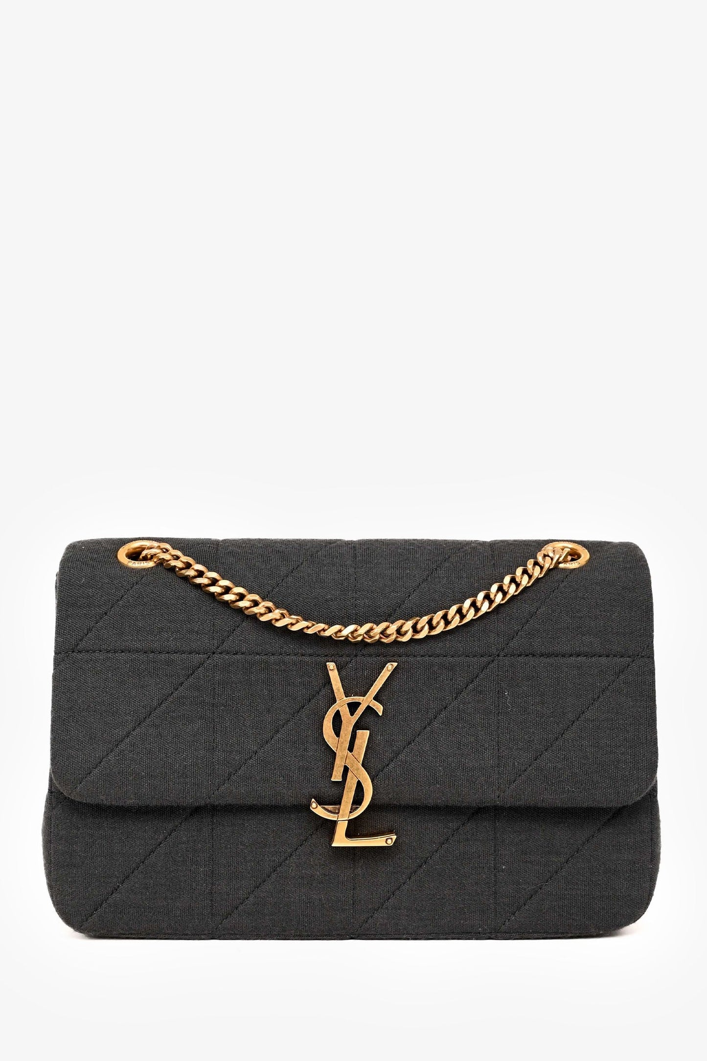Saint Laurent Black Quilted Fabric 'Jamie' Shoulder Bag