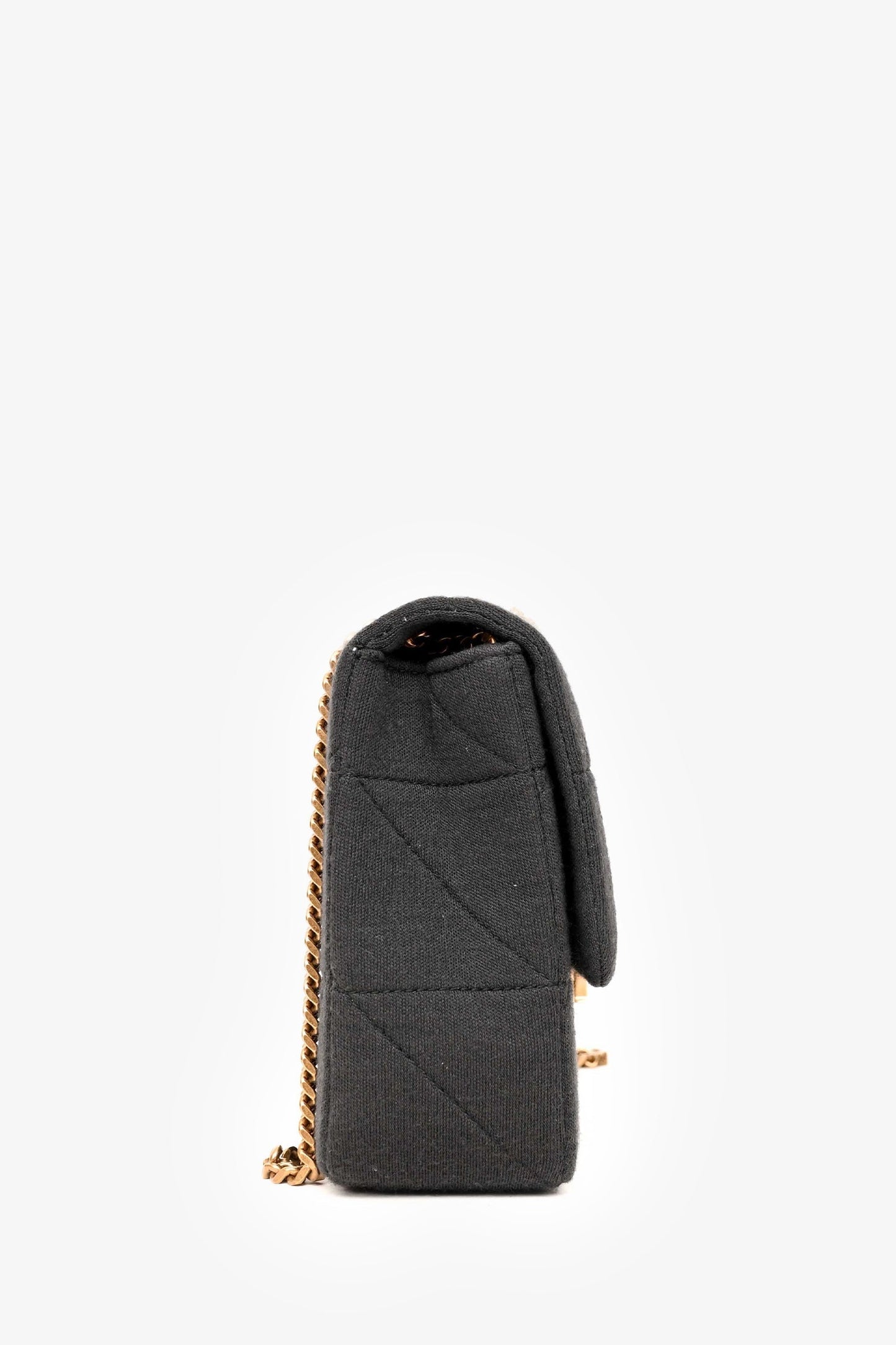 Saint Laurent Black Quilted Fabric 'Jamie' Shoulder Bag