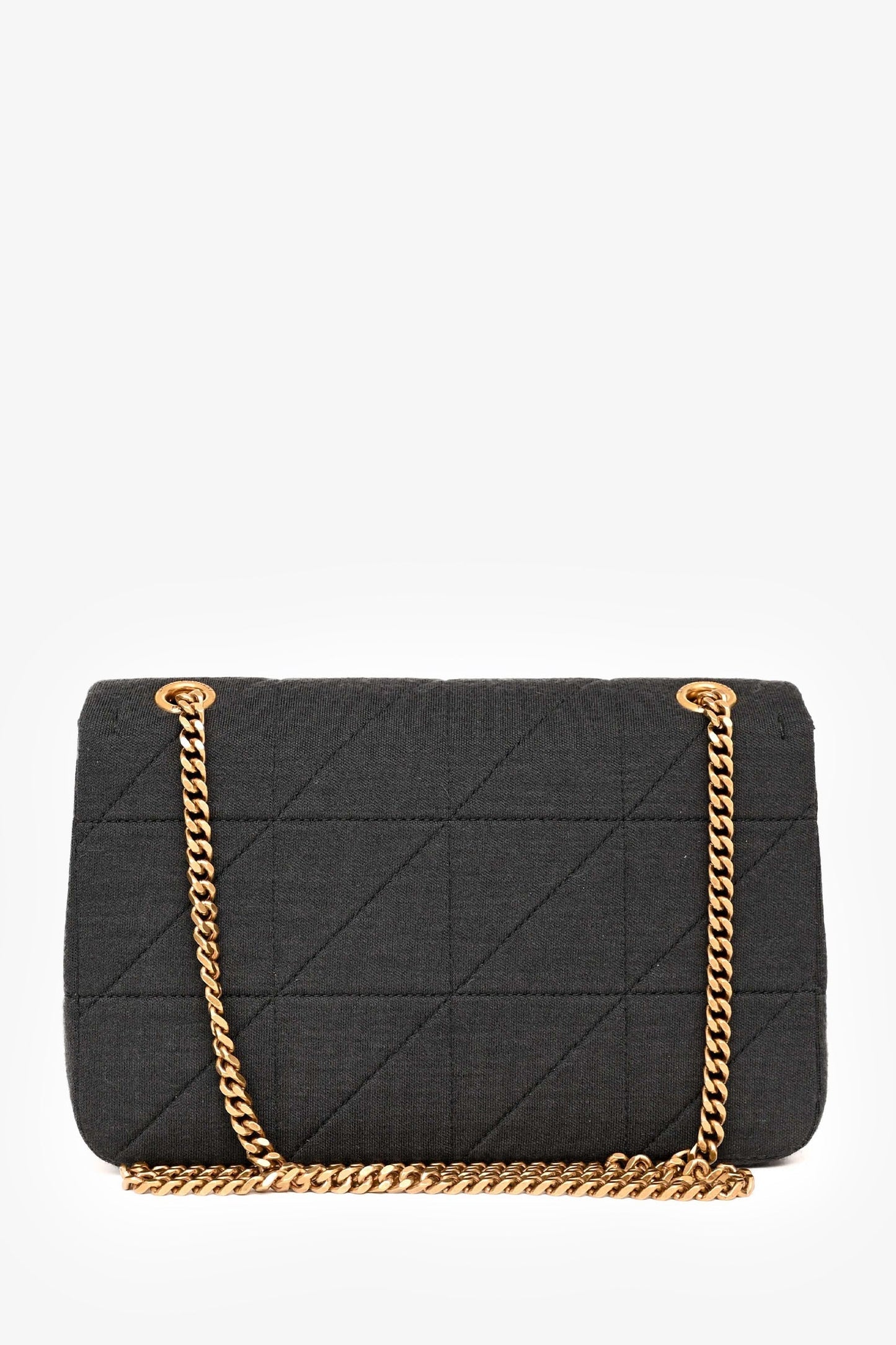 Saint Laurent Black Quilted Fabric 'Jamie' Shoulder Bag