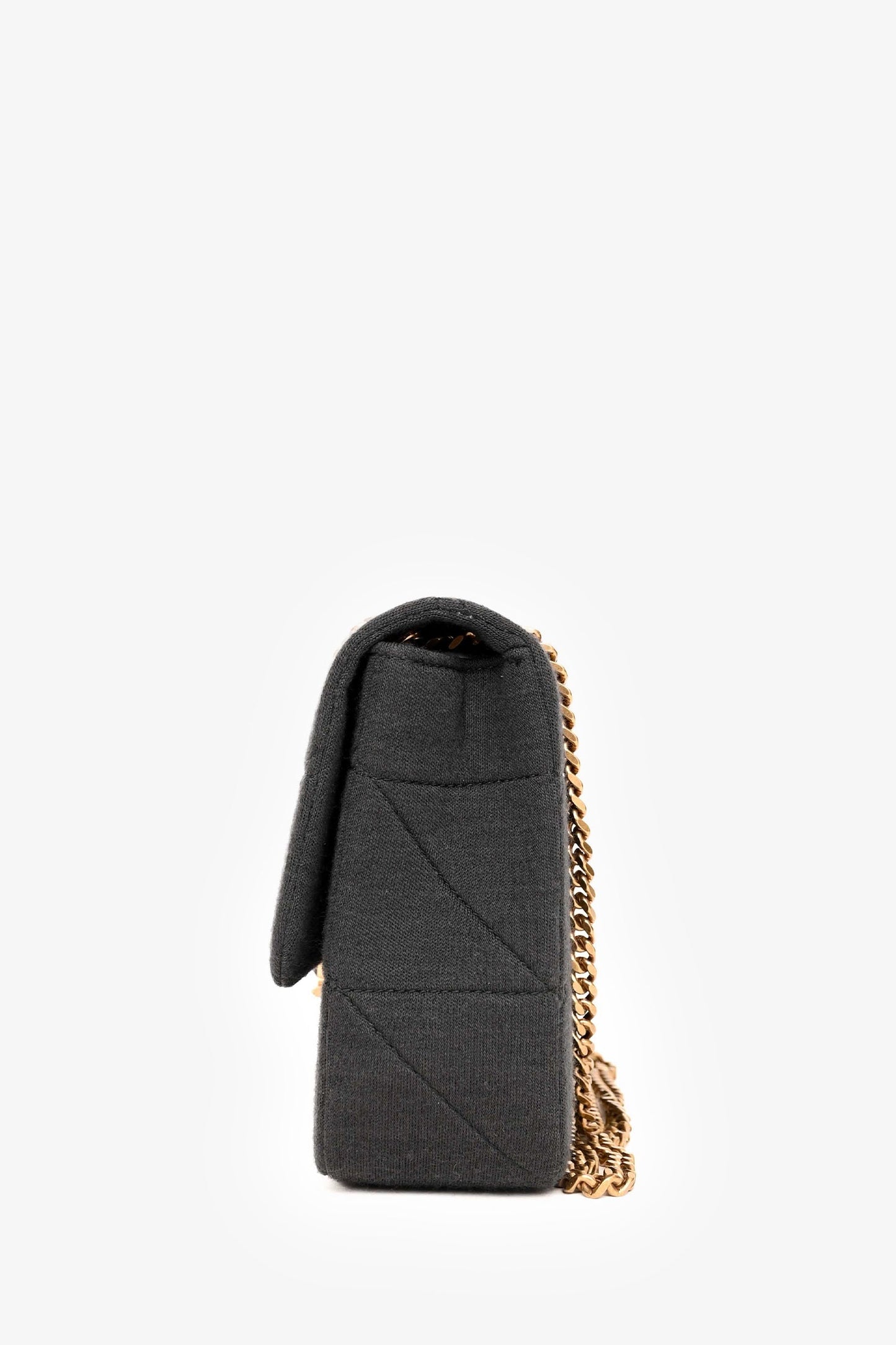 Saint Laurent Black Quilted Fabric 'Jamie' Shoulder Bag
