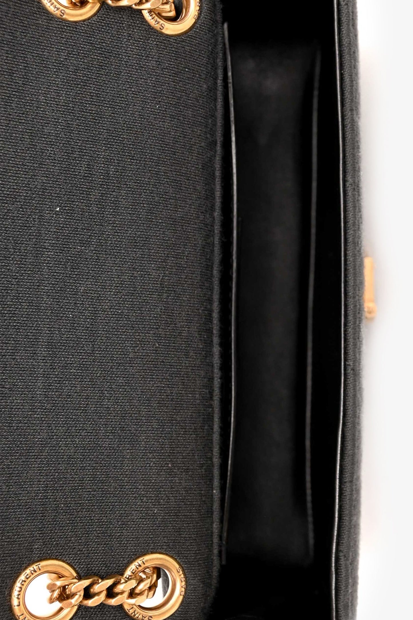 Saint Laurent Black Quilted Fabric 'Jamie' Shoulder Bag