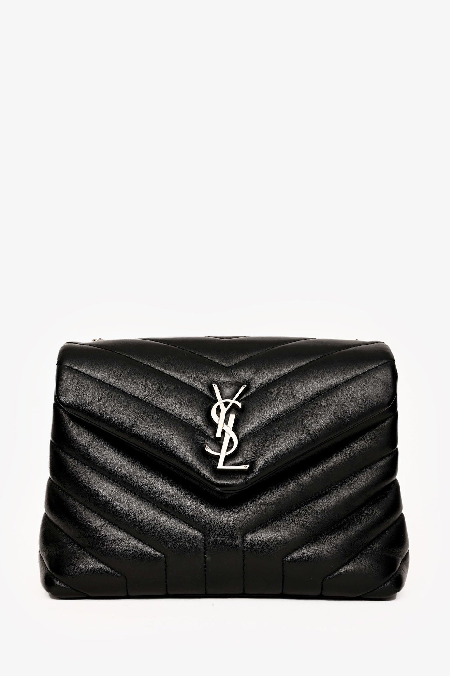 Saint Laurent Black Leather Small 'Lou Lou' Shoulder Bag