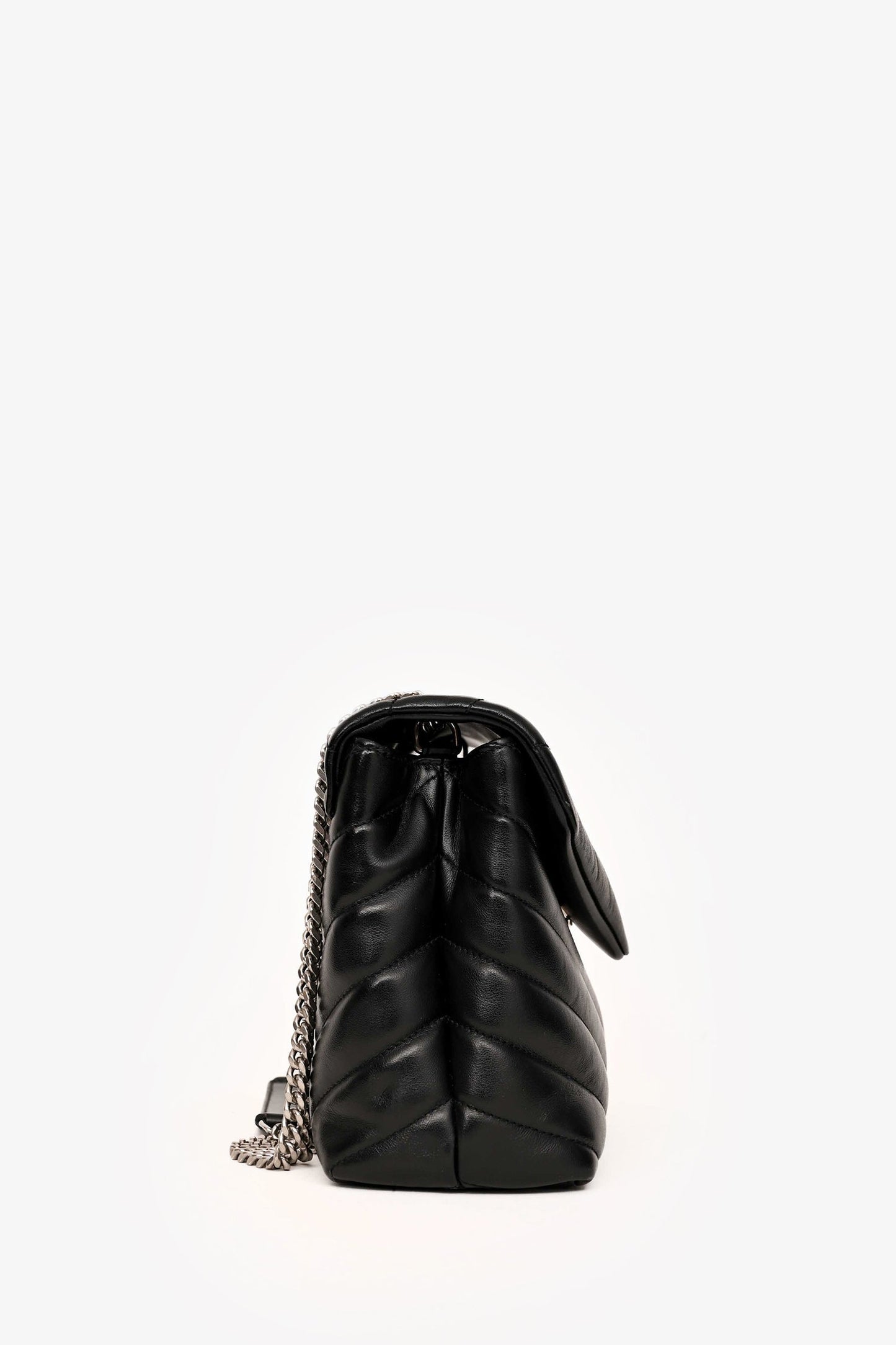 Saint Laurent Black Leather Small 'Lou Lou' Shoulder Bag