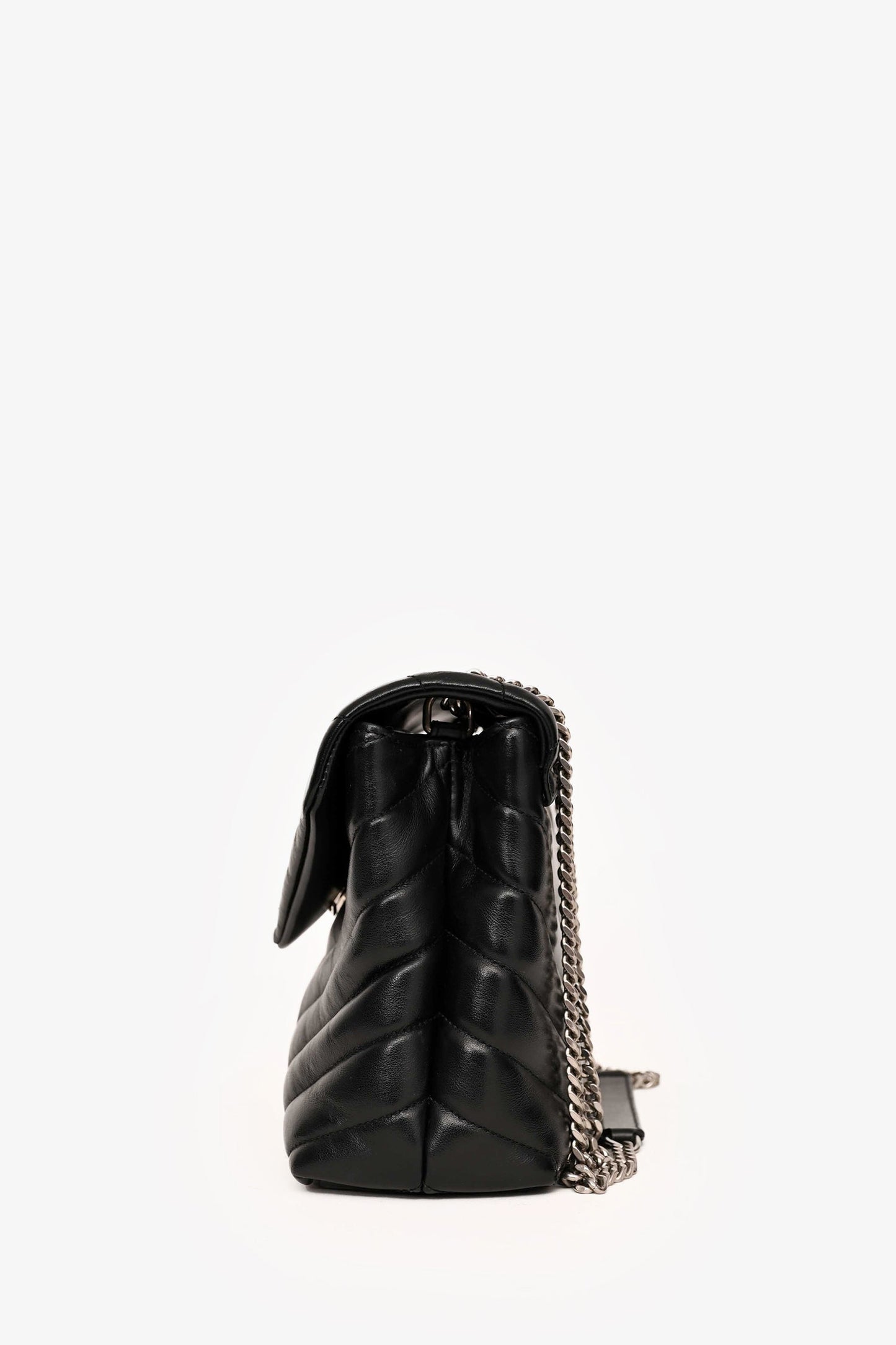 Saint Laurent Black Leather Small 'Lou Lou' Shoulder Bag
