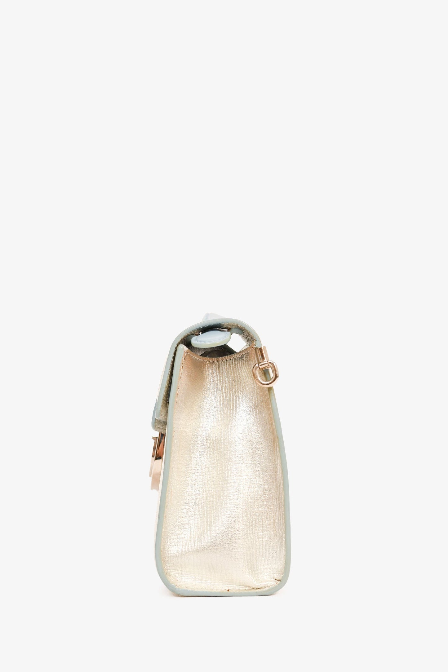Christian Dior Silver/Light Blue Leather 'Diorever' Pochette Top Handle with Strap