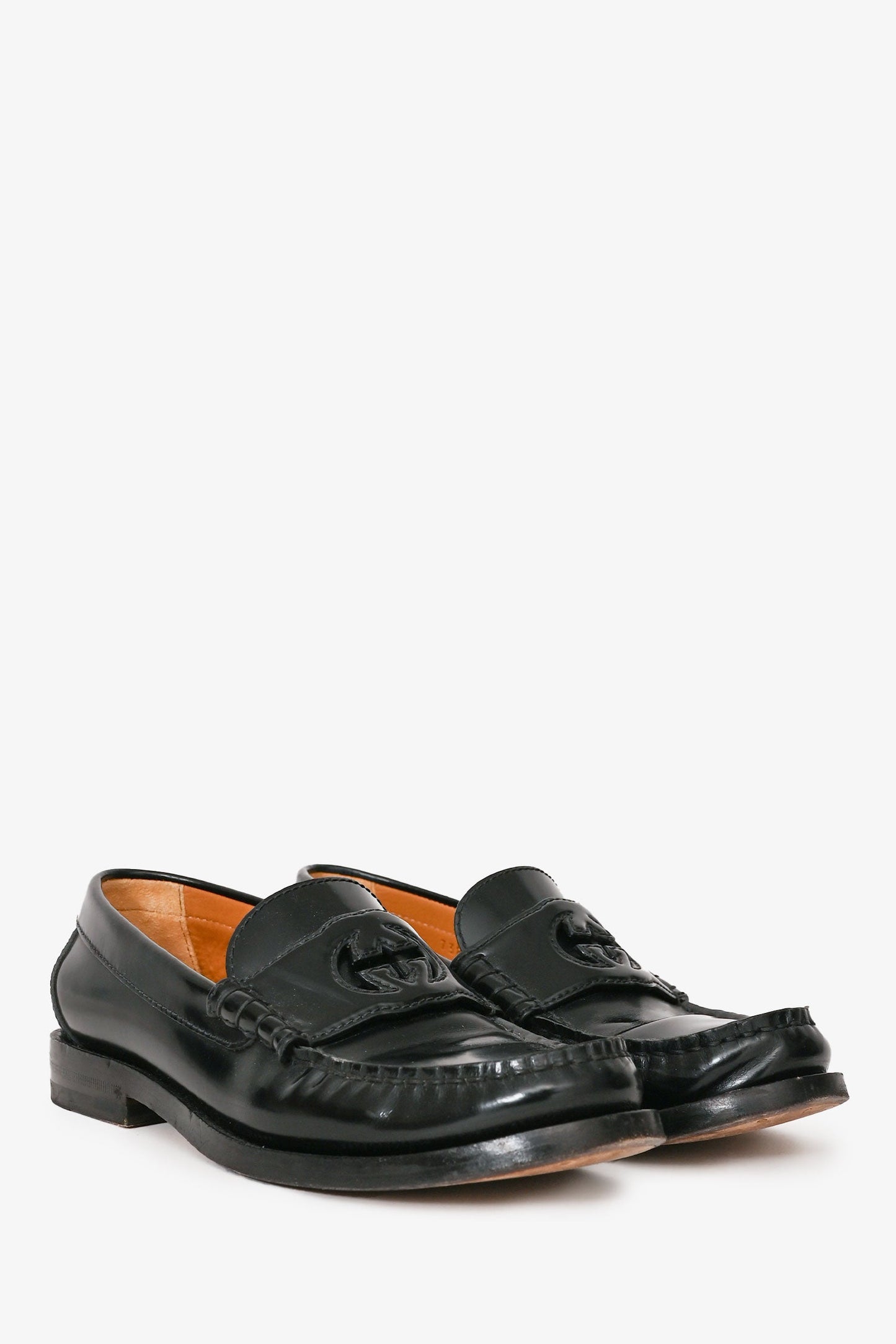 Gucci Black Leather 'Betis Glamour' Loafer Size 36.5