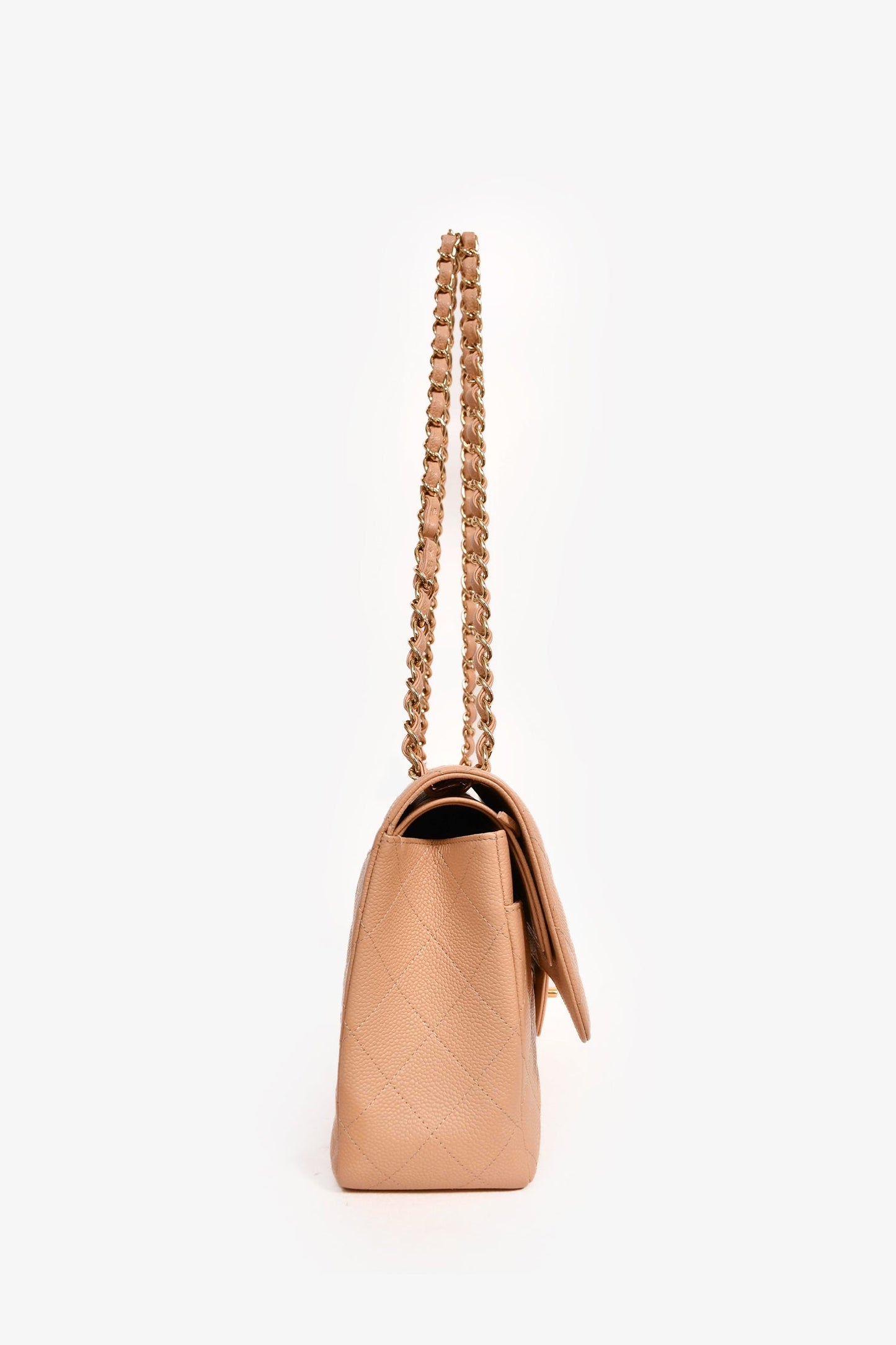 Chanel™ 2012 Beige Caviar Jumbo Double Flap Shoulder Bag