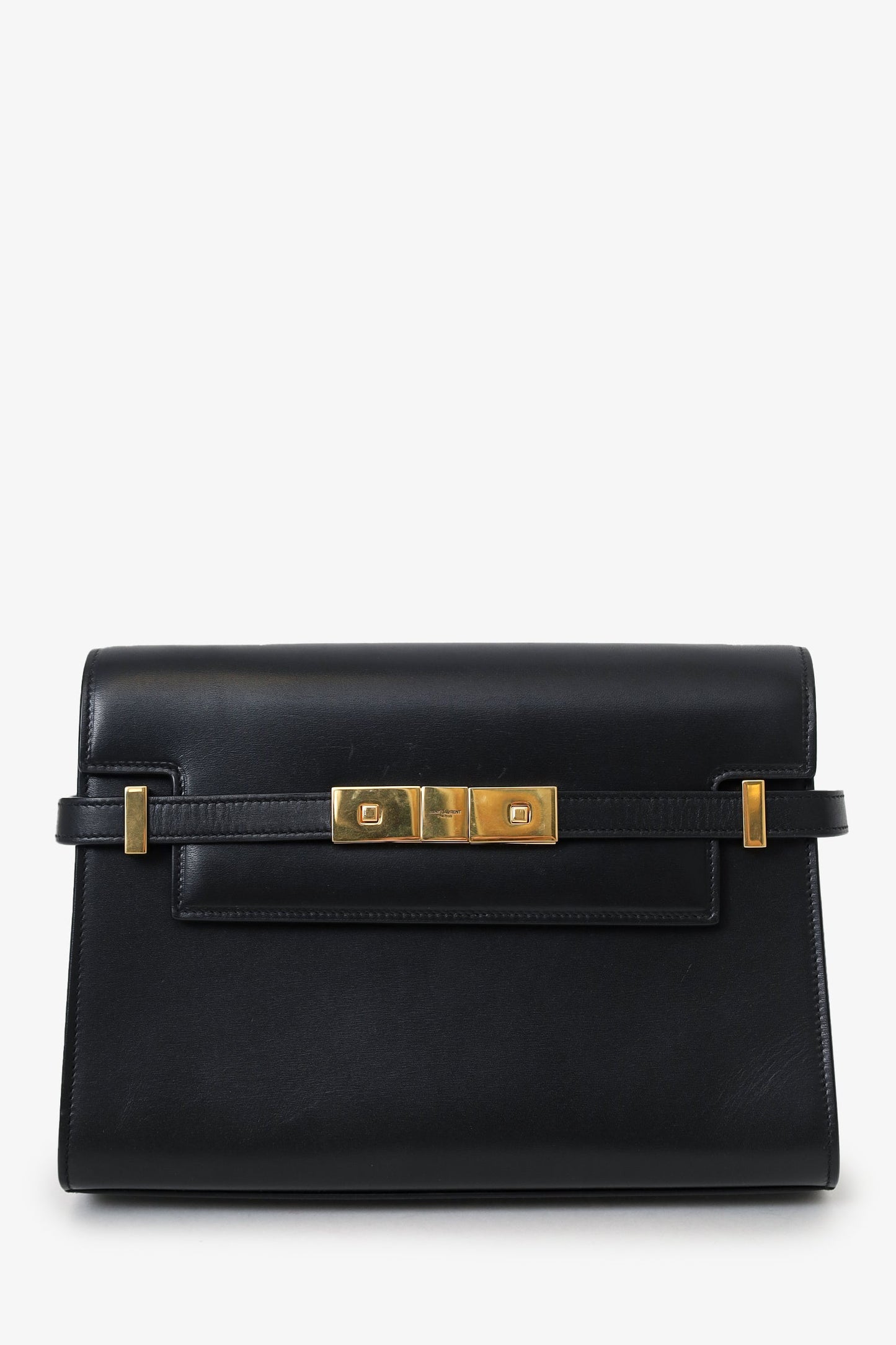 Saint Laurent Black Leather Small Manhattan Bag