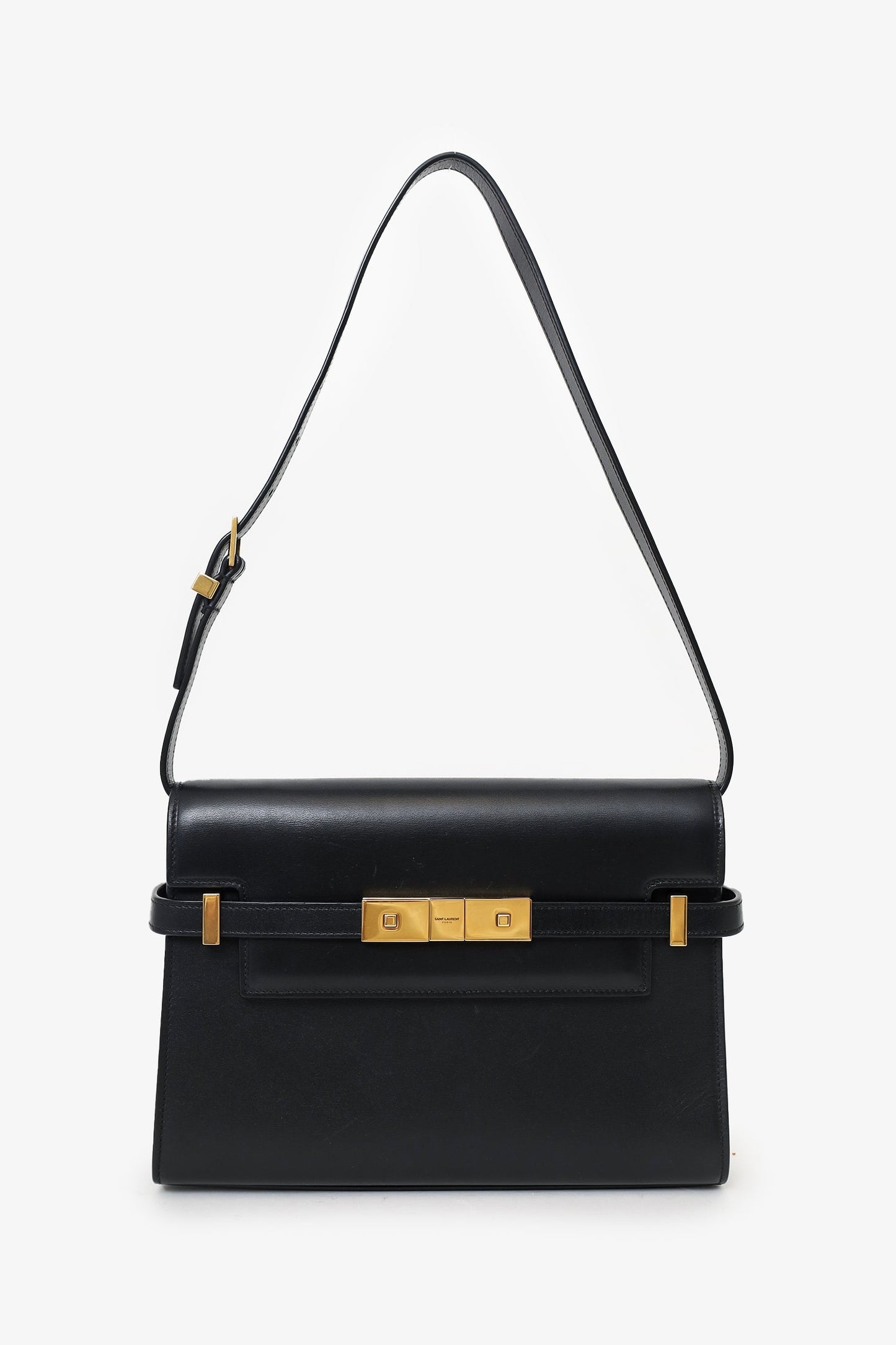 Saint Laurent Black Leather Small Manhattan Bag