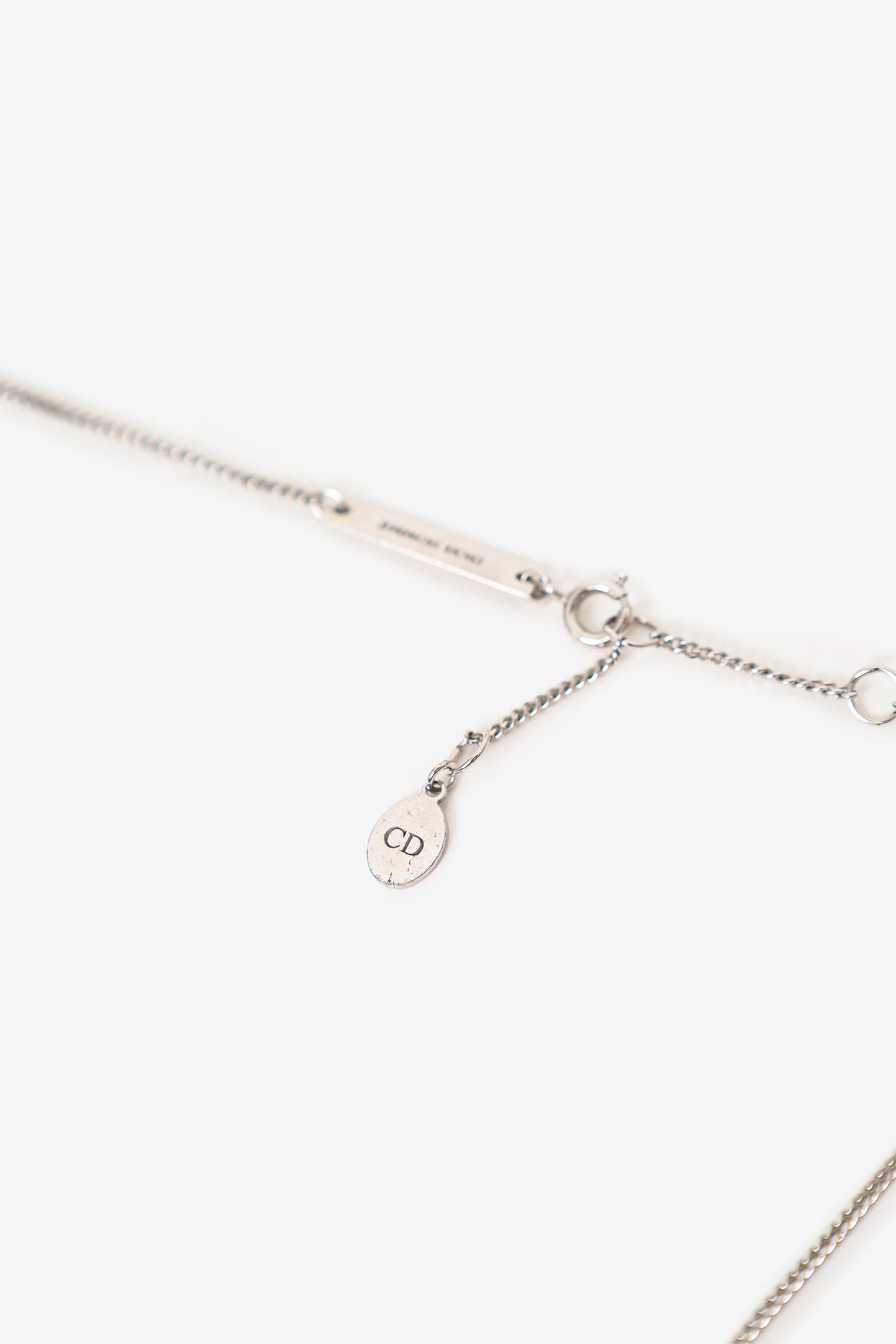 Christian Dior Silver Tone Four Leaf Clover/Star/Heart Charm Necklace