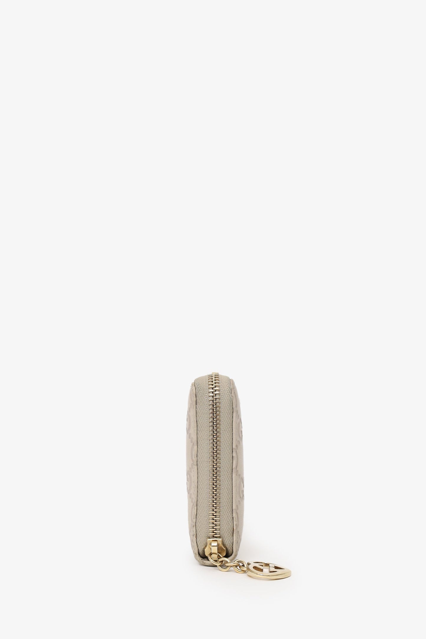 Gucci Beige Guccissima Leather Zip Around Wallet