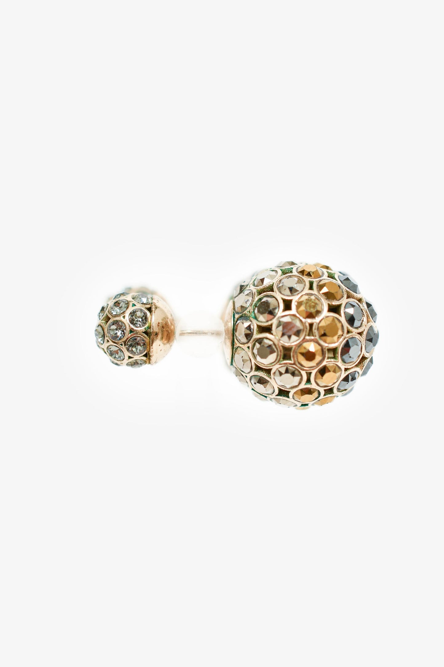 Christian Dior Gunmetal/Multicolour Stone Embellished Tribale Earrings