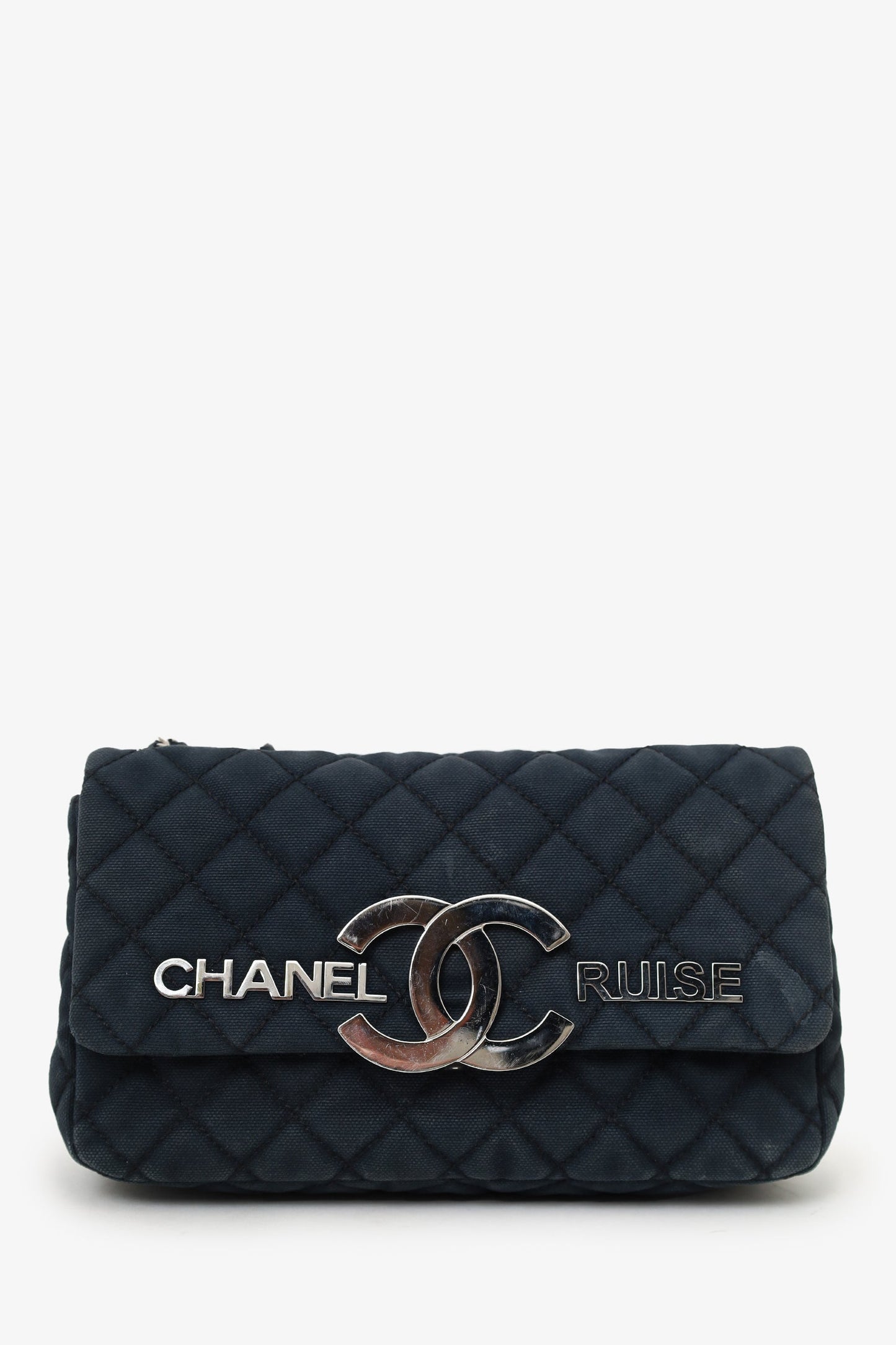 Chanel™ 2008/2009 Navy Canvas CC Cruise Shoulder Bag