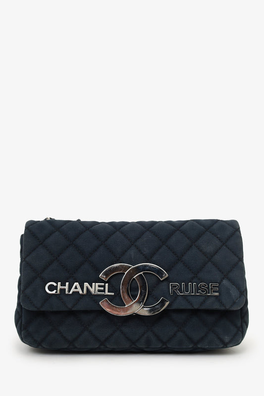 Chanel™ 2008/2009 Navy Canvas CC Cruise Shoulder Bag