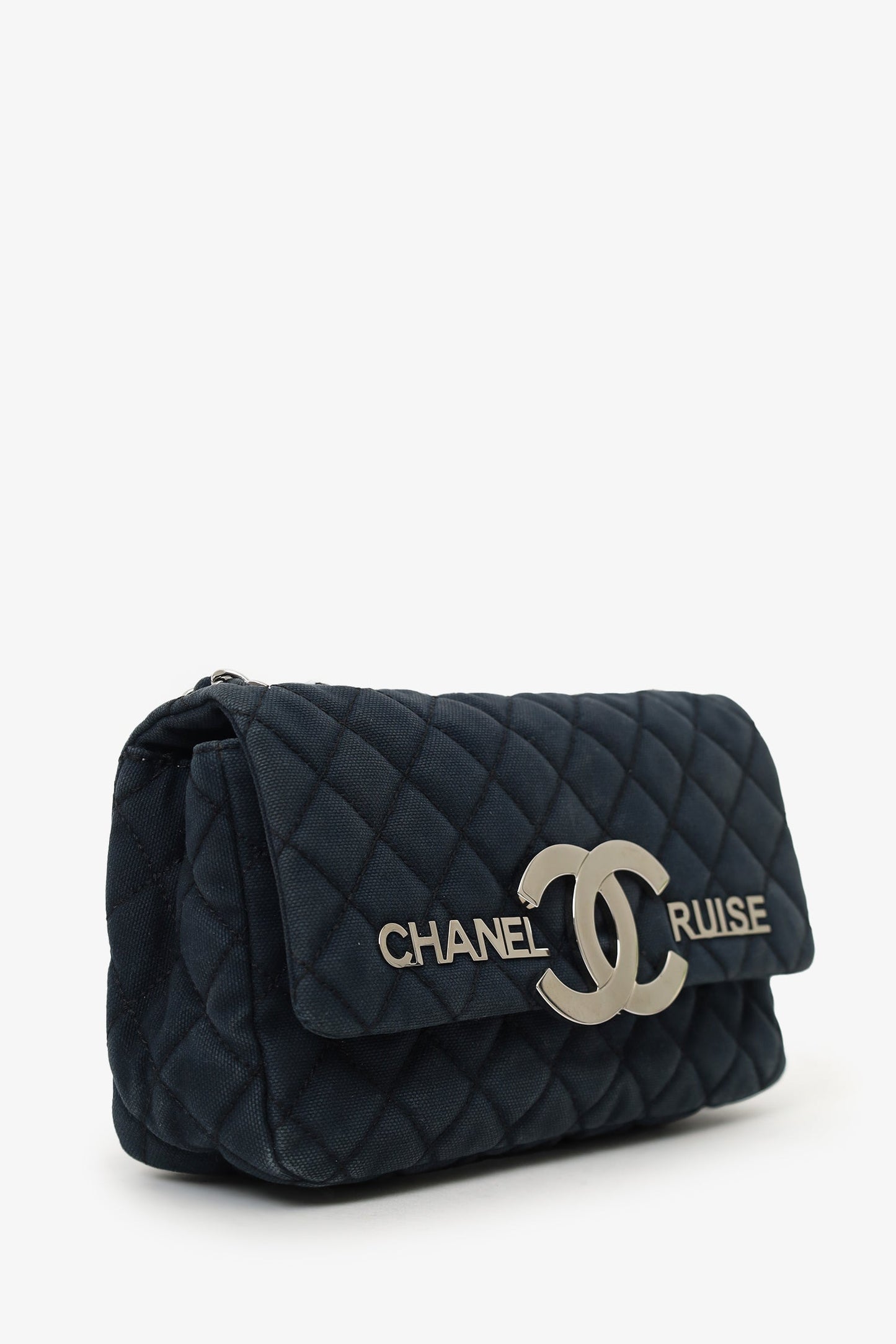 Chanel™ 2008/2009 Navy Canvas CC Cruise Shoulder Bag