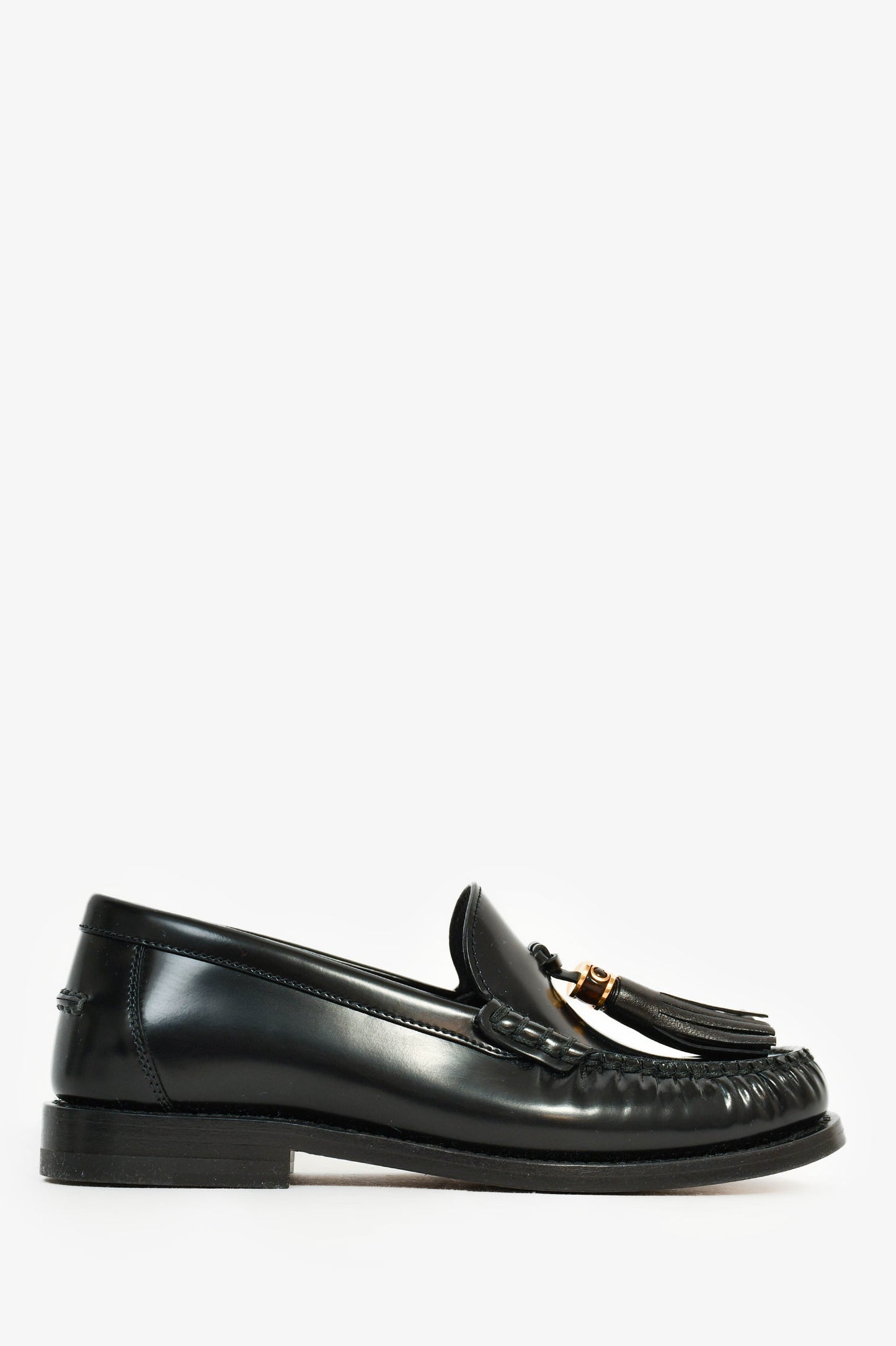 Christian Dior Black Leather 'D-Academy' Tassel Loafers Size 35.5