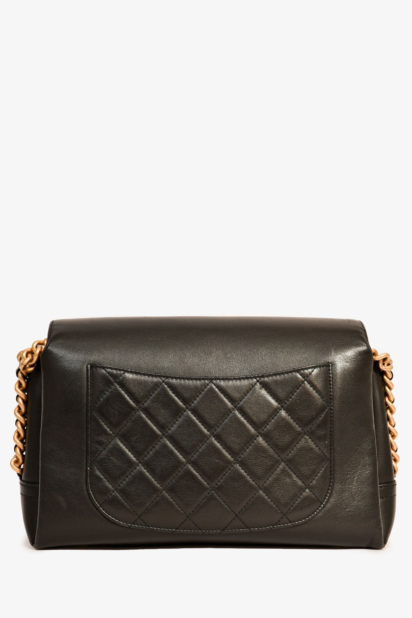 Chanel™ 2019-20 Black Leather Side Chain Large CC Crossbody Bag