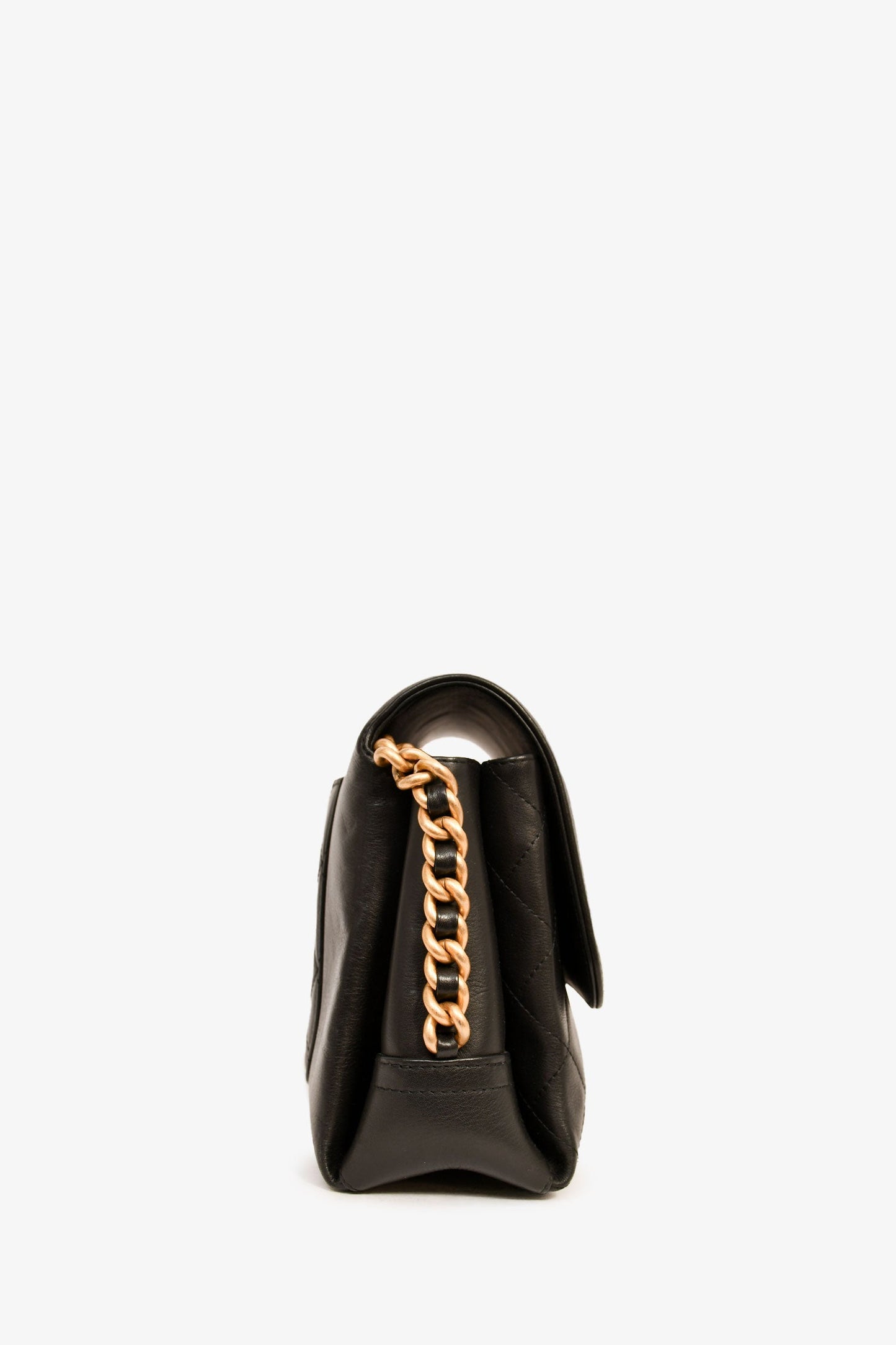 Chanel™ 2019-20 Black Leather Side Chain Large CC Crossbody Bag