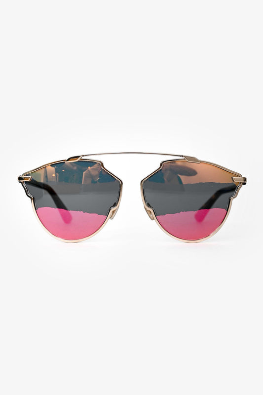 Christian Dior Gold Tone Metal DiorSoRealA Sunglasses