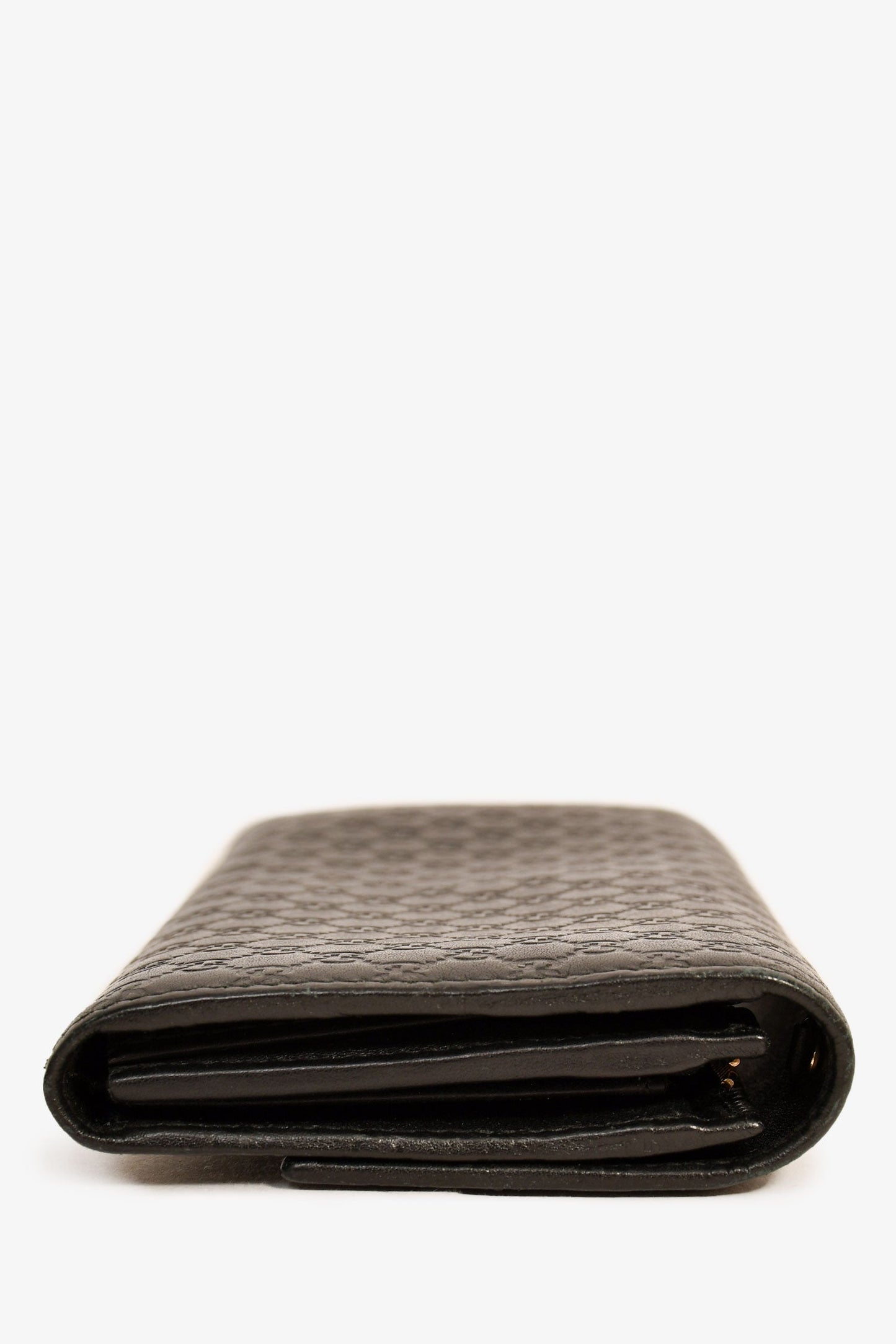 Gucci Black Leather Guccissima Wristlet