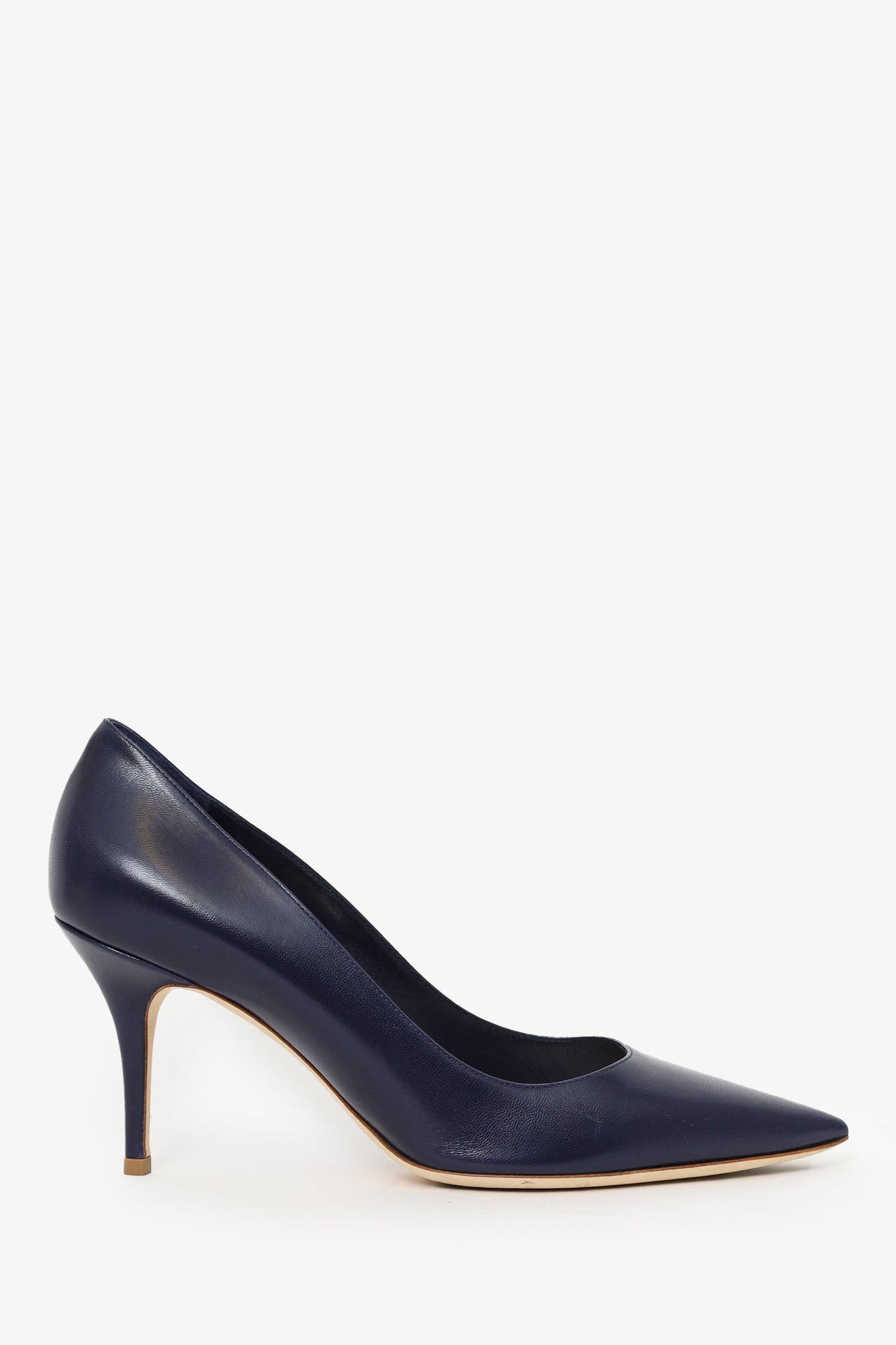 Christian Dior Navy Leather Pointed Toe Heels Size 40