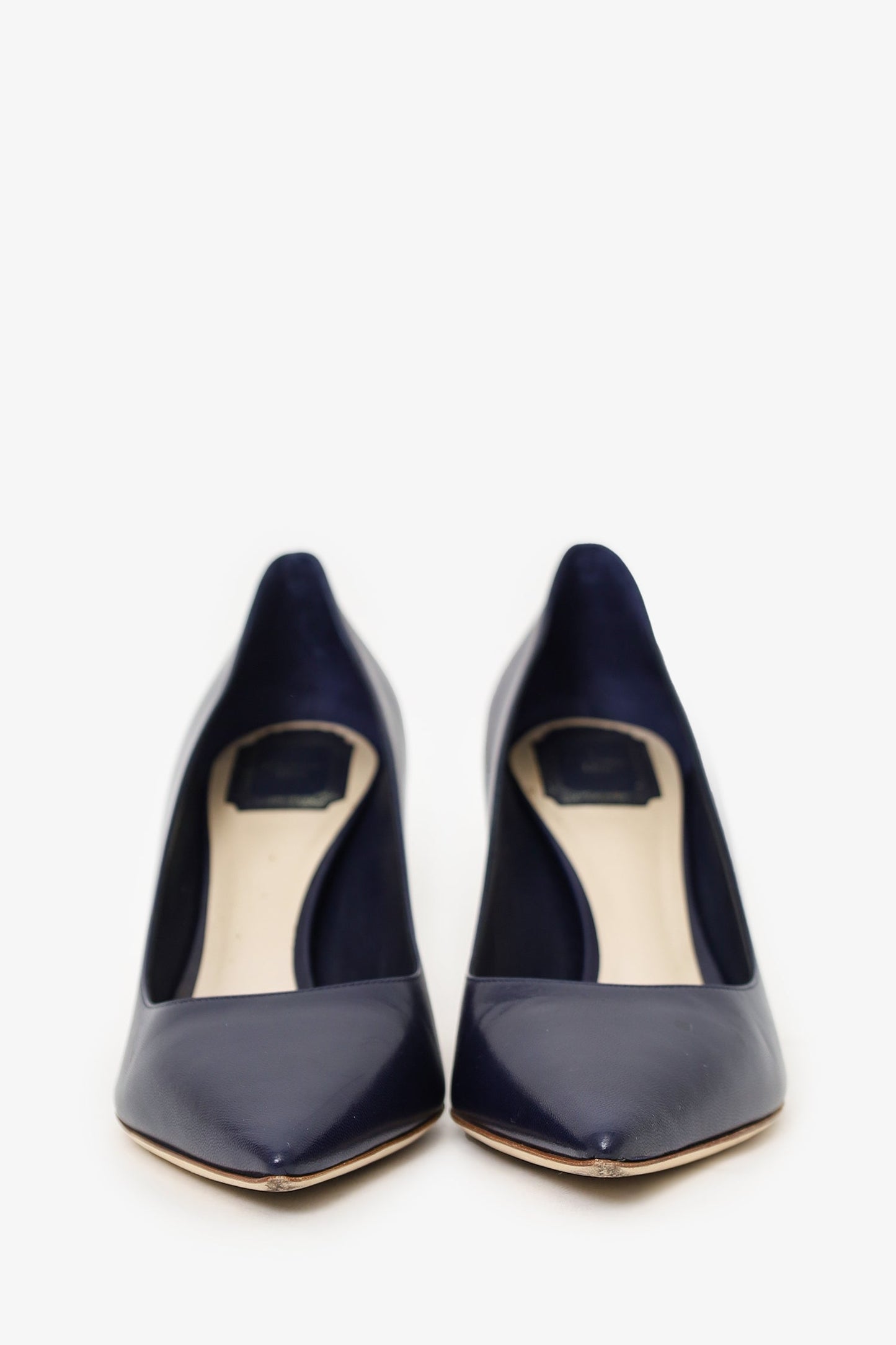 Christian Dior Navy Leather Pointed Toe Heels Size 40