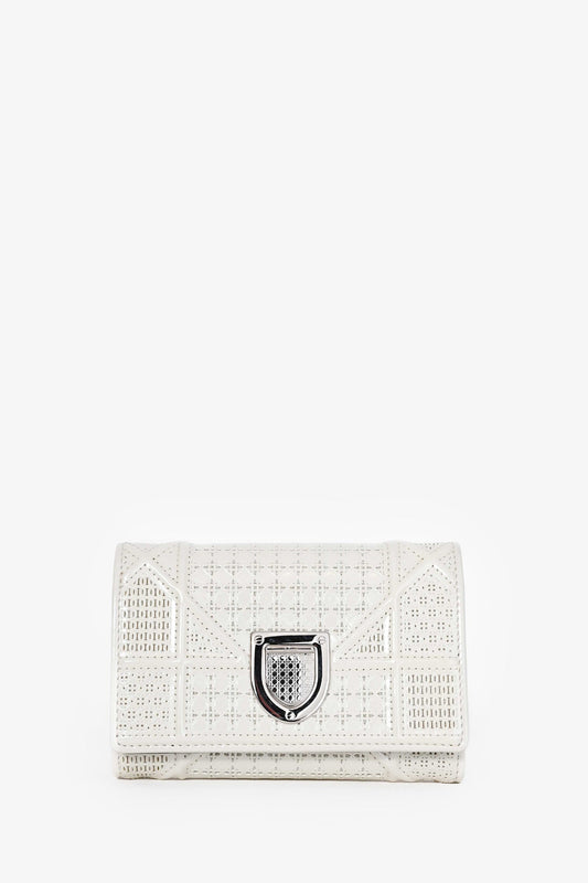Christian Dior White Patent Diorama Wallet
