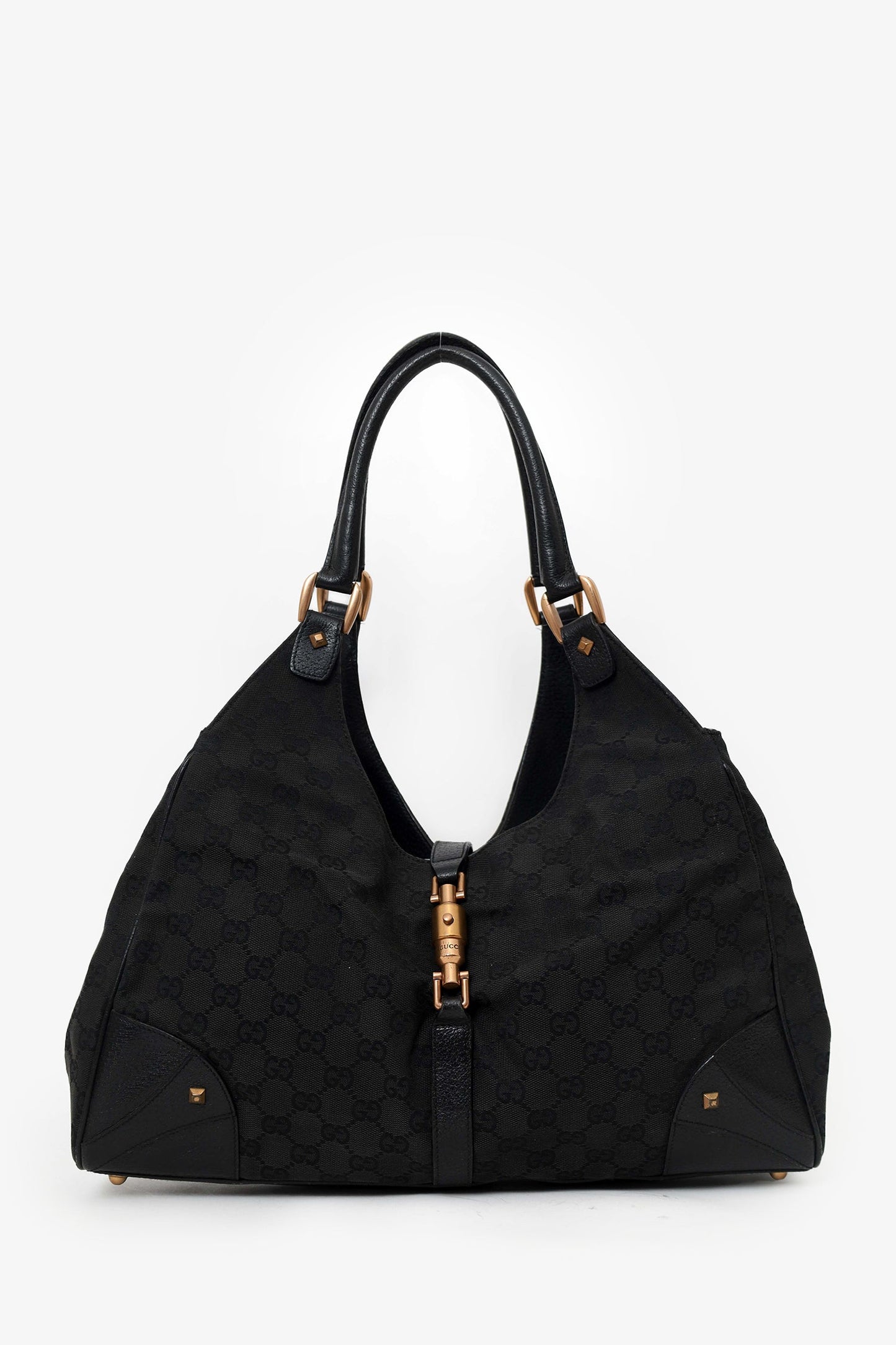 Gucci Black 'GG' Supreme Canvas Jackie Shoulder Bag