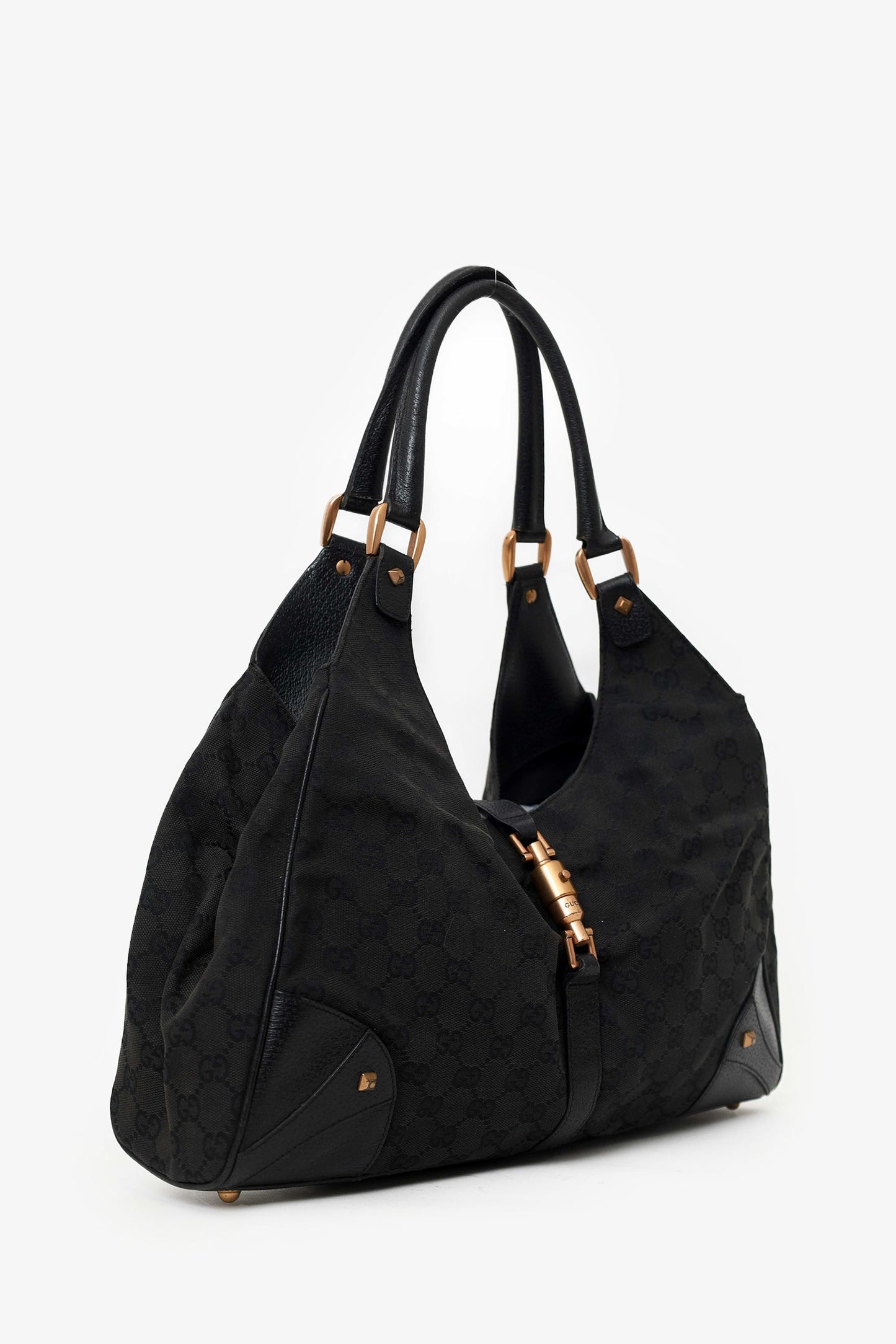 Gucci Black 'GG' Supreme Canvas Jackie Shoulder Bag