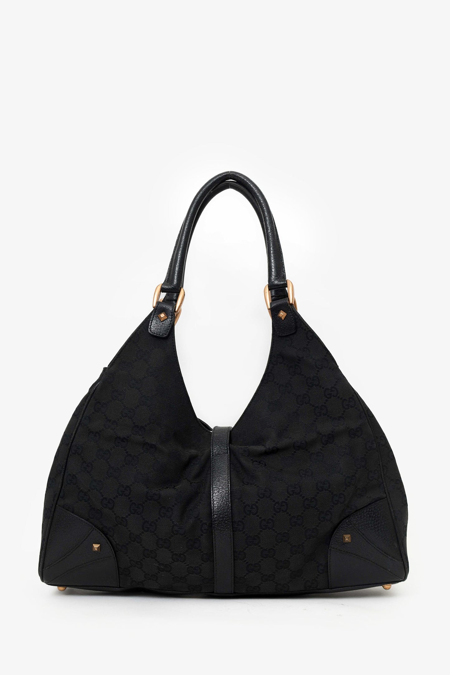 Gucci Black 'GG' Supreme Canvas Jackie Shoulder Bag