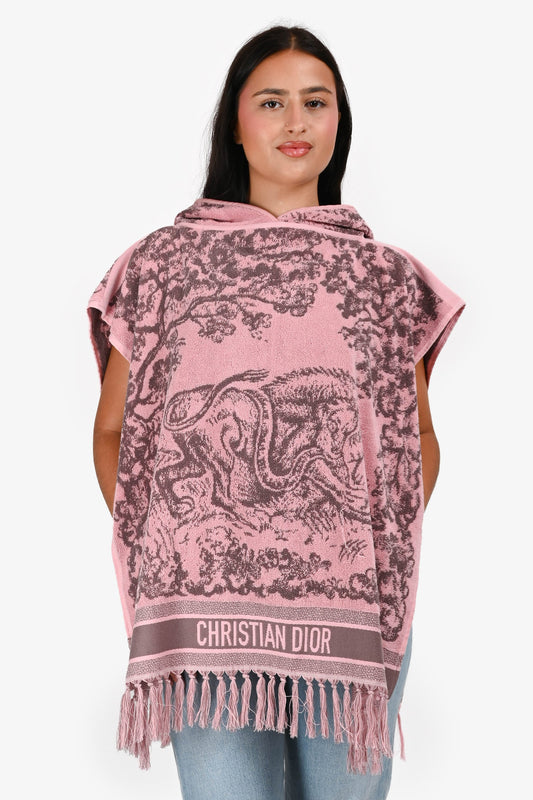Christian Dior 2021 Pink Printed Sweater Poncho
