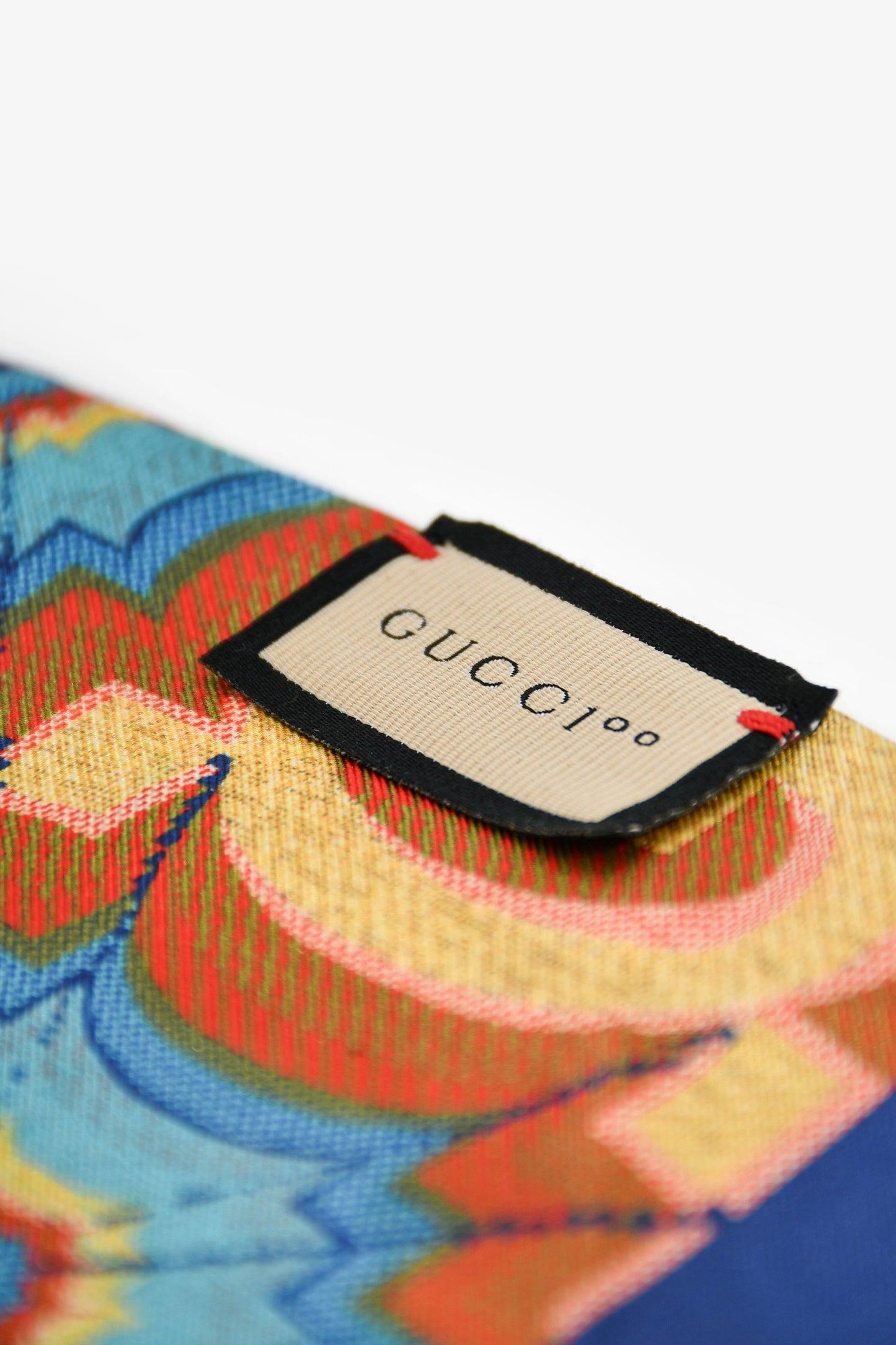 Gucci Brown/Blue Silk GG Graphic Scarf