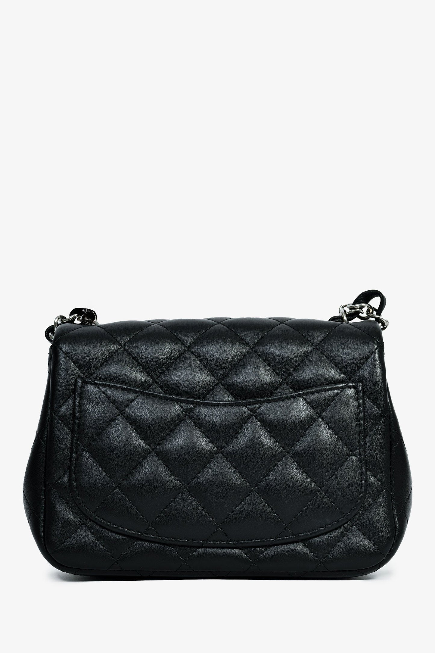 Chanel™ 2021 Black Lambskin Mini Square Crossbody Bag