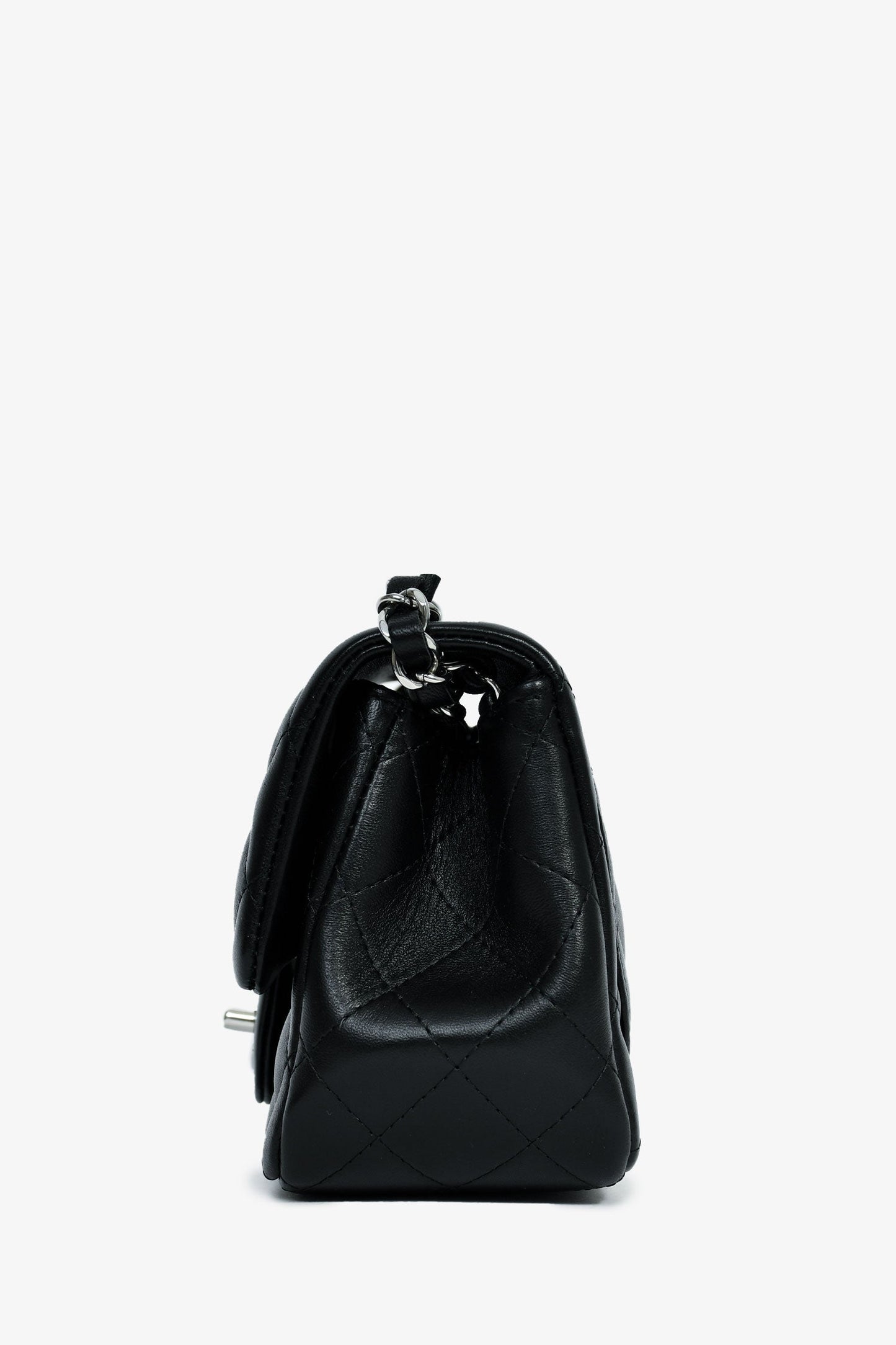 Chanel™ 2021 Black Lambskin Mini Square Crossbody Bag