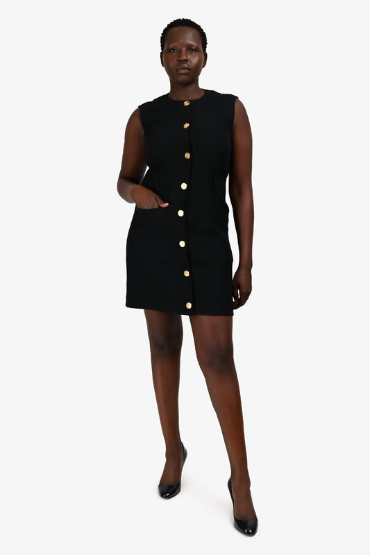 Gucci 2019/20 Black Pocket Detail Button-Up Dress Size 44