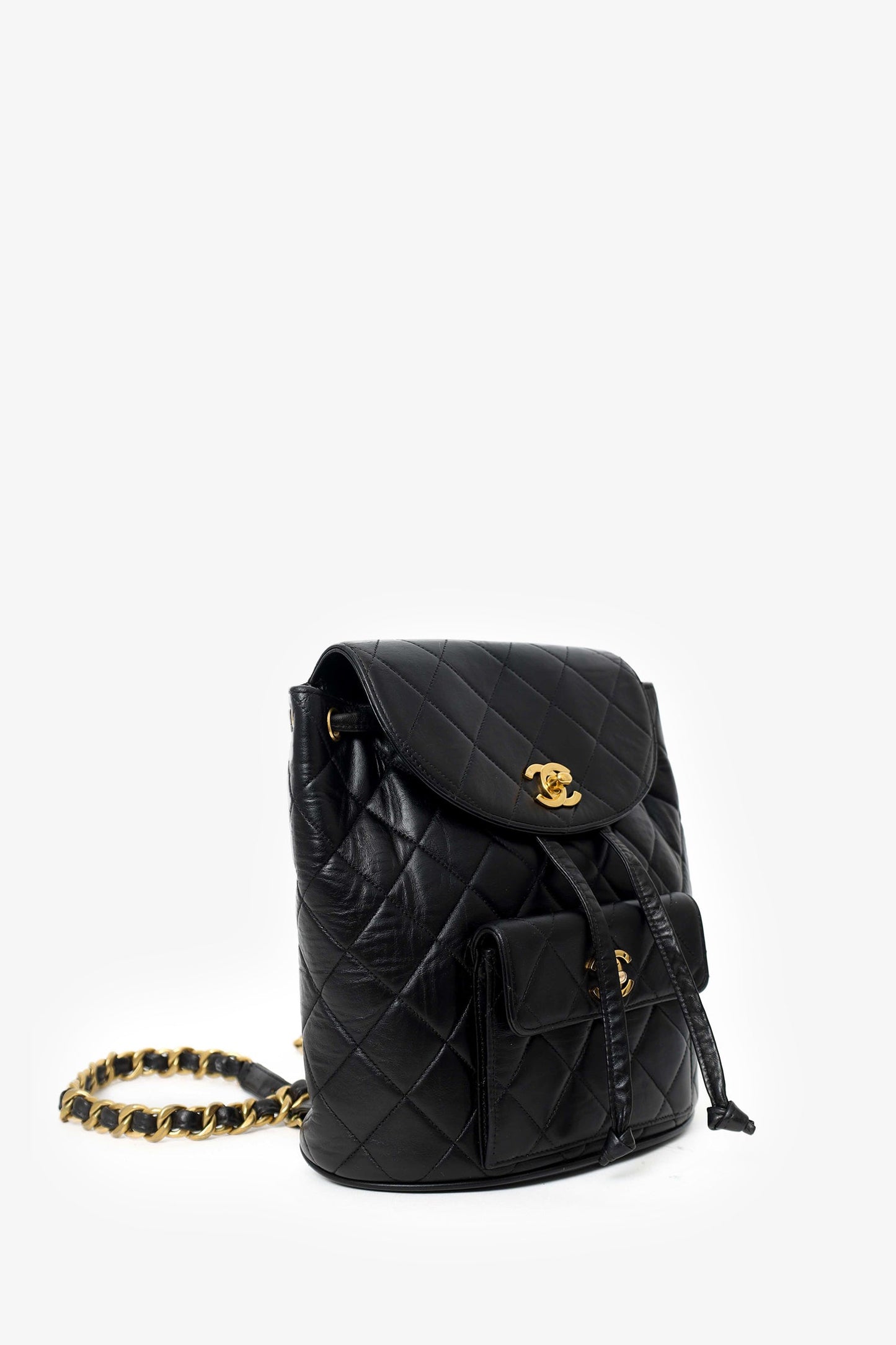 Chanel™ 1994-96 Black Leather Quilted Mini Duma Backpack