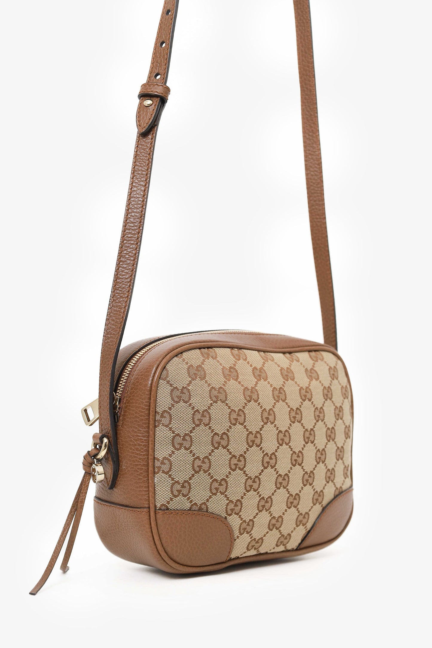 Gucci Beige/Brown Monogram Mini Bree Messenger Bag