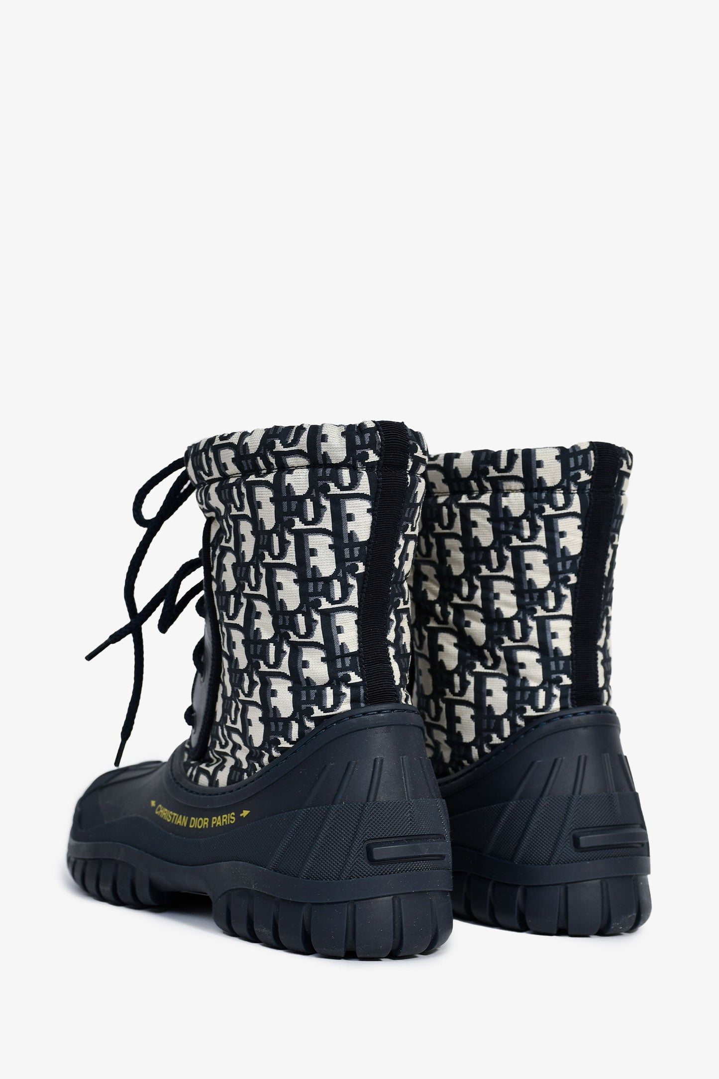 Christian Dior Blue Oblique D-Venture Jacquard Boots Size 37.5