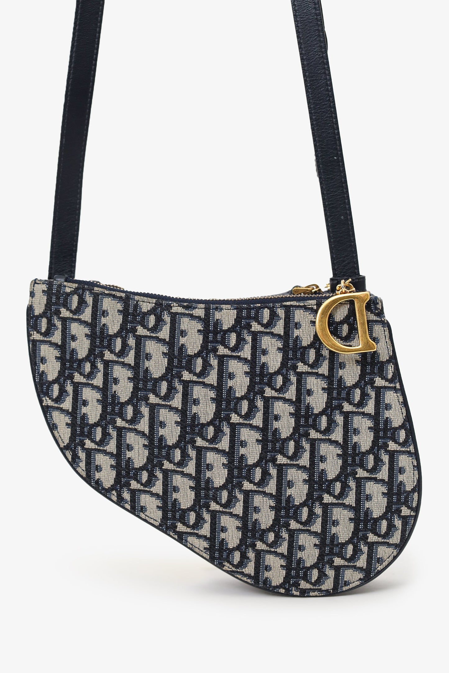 Christian Dior 2019 Oblique Canvas Saddle Triple Zip Crossbody bag