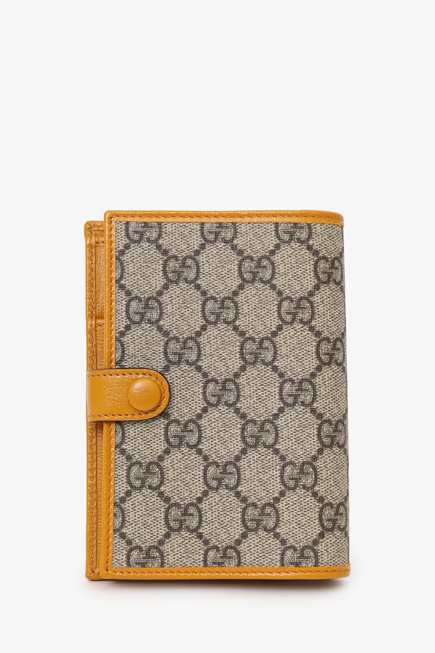 Gucci Beige/Yellow GG Supreme Passport Holder