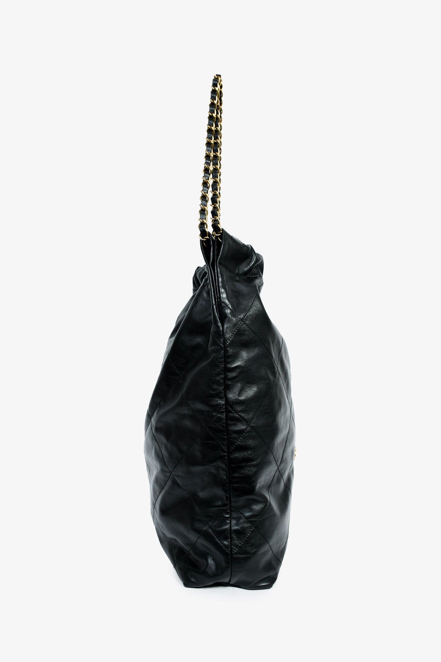 Chanel™ 2022+ Black Leather Large 22 Hobo Shoulder Bag with Pouch