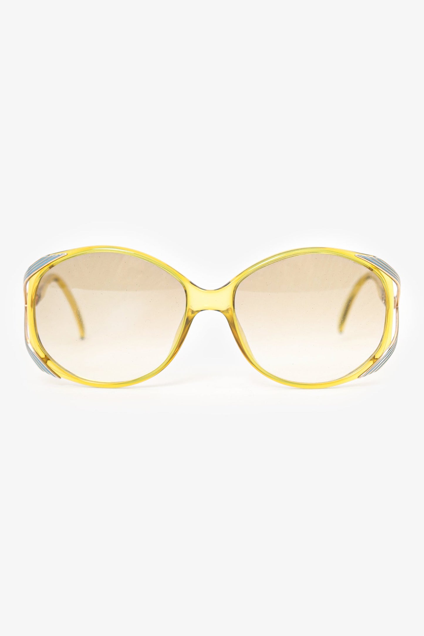 Christian Dior Vintage Yellow Clear Frame Square Sunglasses