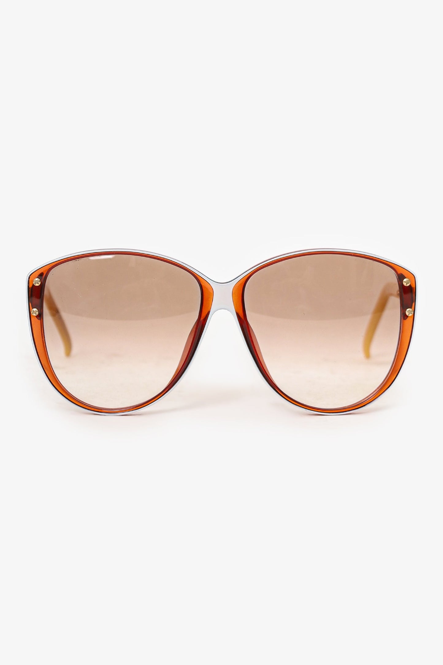 Christian Dior Vintage White/Yellow Frame Cat-eye Sunglasses