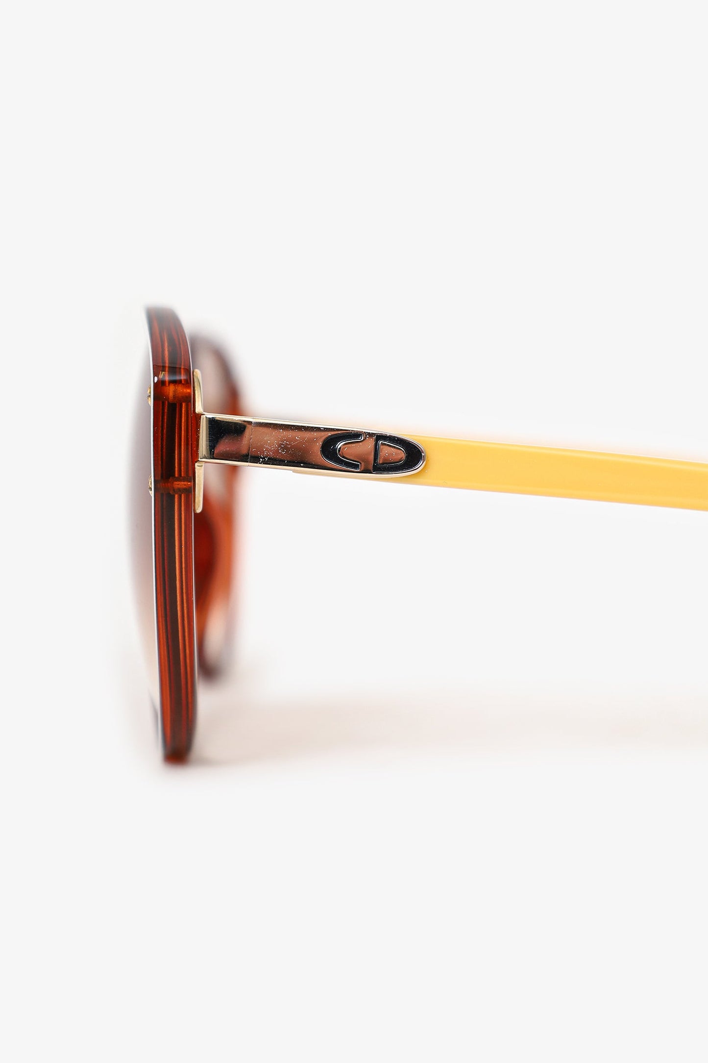 Christian Dior Vintage White/Yellow Frame Cat-eye Sunglasses