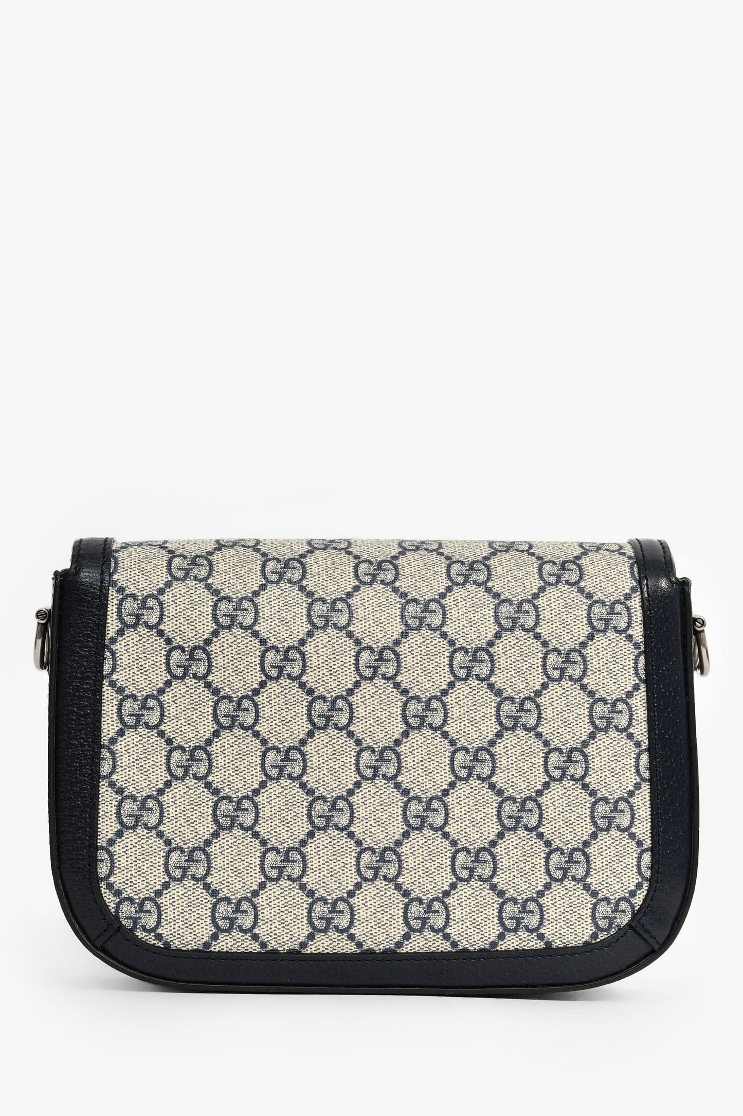 Gucci Navy GG Monogram 'Horsebit 1955' Small Shoulder Bag