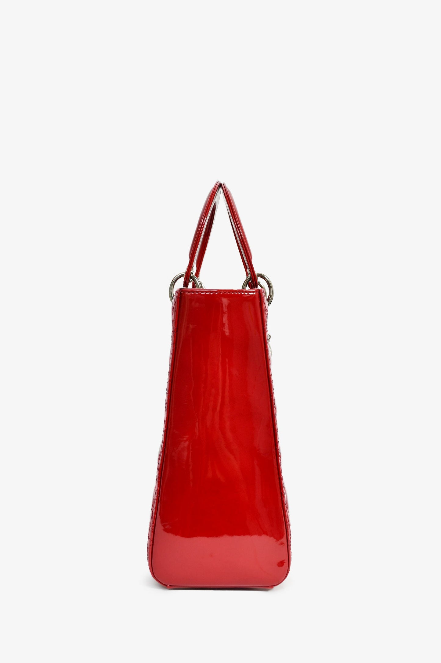 Christian Dior 2011 Red Patent Leather Large Lady Dior