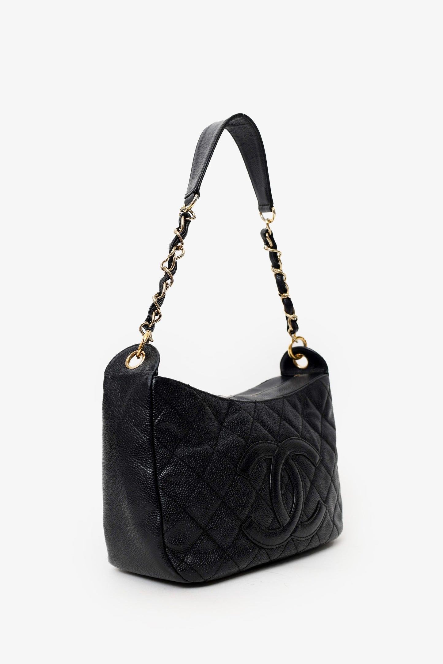 Chanel™ 2002-03 Black Quilted Caviar Leather Timeless Shoulder Bag