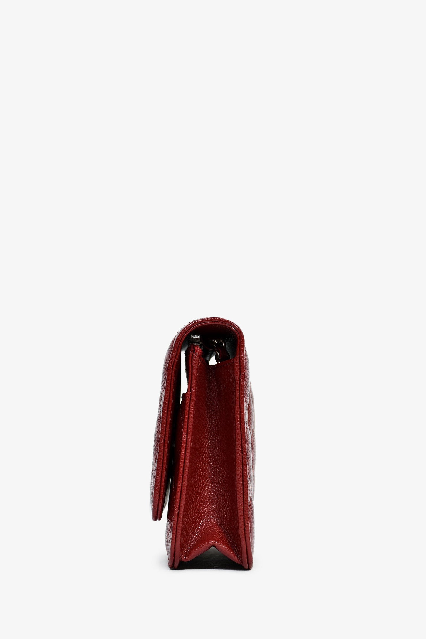 Chanel™ 2020 Burgundy Quilted Classic Wallet On Chain